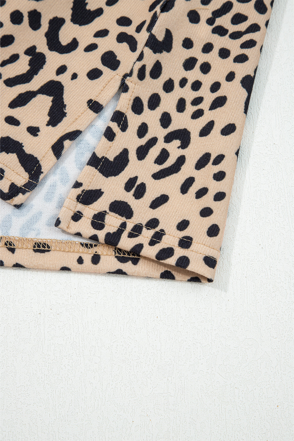 Khaki Leopard Print Long Batwing Sleeve Loose Top-Tops/Long Sleeve Tops-[Adult]-[Female]-2022 Online Blue Zone Planet