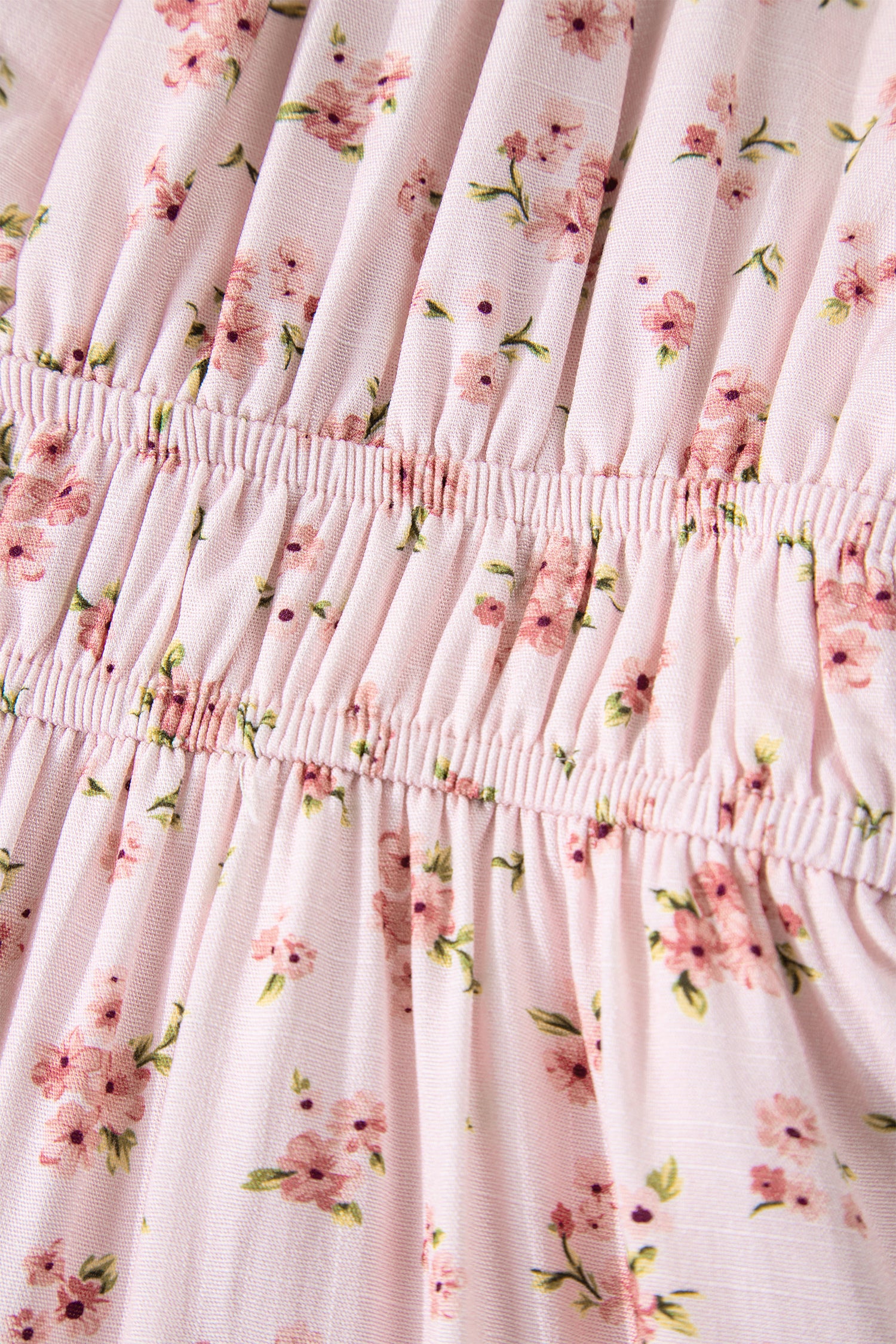 Pink Front Tie Shirred Waist Short Sleeve Ruffled Floral Mini Dress-TOPS / DRESSES-[Adult]-[Female]-2022 Online Blue Zone Planet