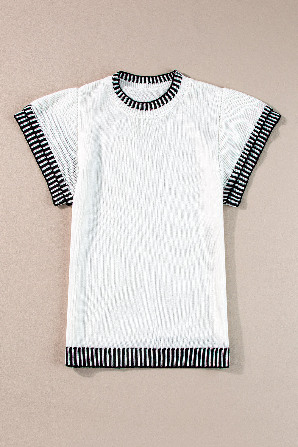 Round Neck Short Sleeve Knit Top-TOPS / DRESSES-[Adult]-[Female]-2022 Online Blue Zone Planet