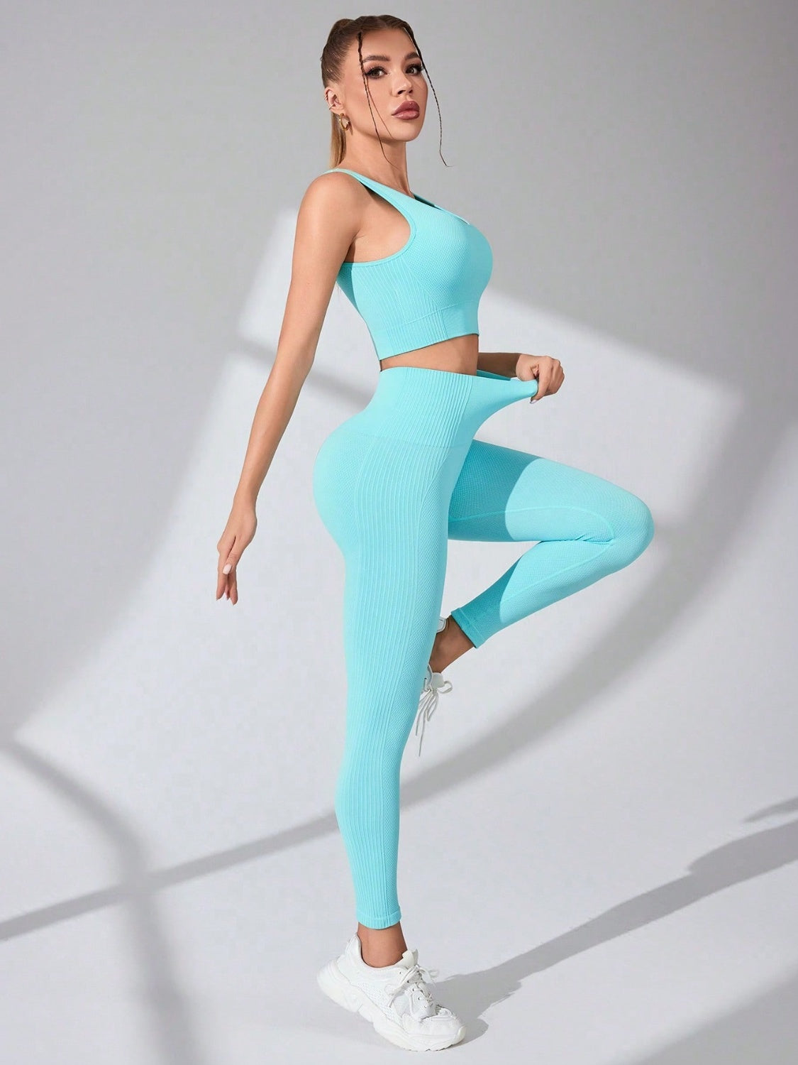 Blue Zone Planet | Scoop Neck Wide Strap Top and Pants Active Set-TOPS / DRESSES-[Adult]-[Female]-2022 Online Blue Zone Planet