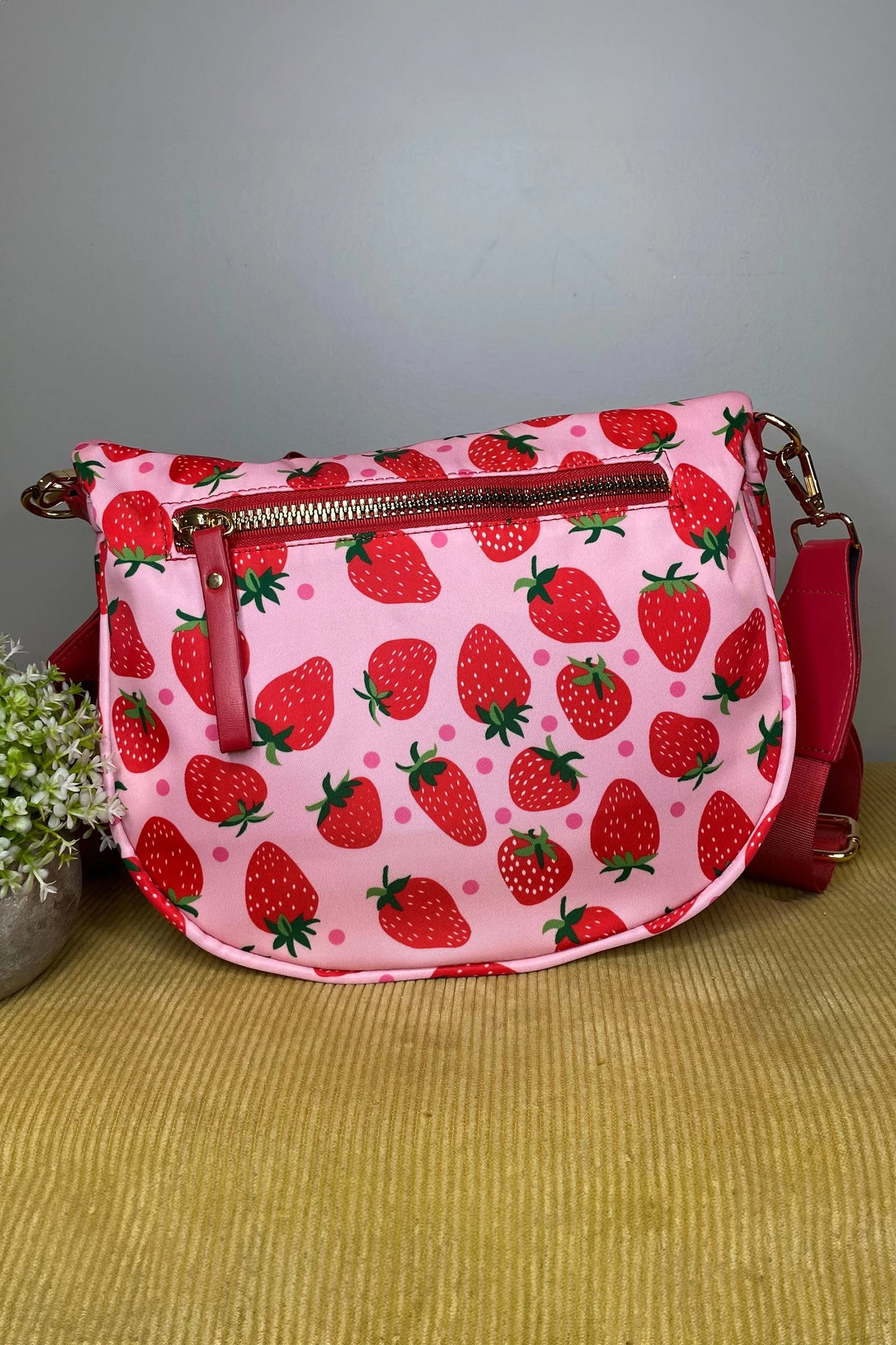 Color black Pretty Checkerboard Canvas Double Zip Crossbody Bag