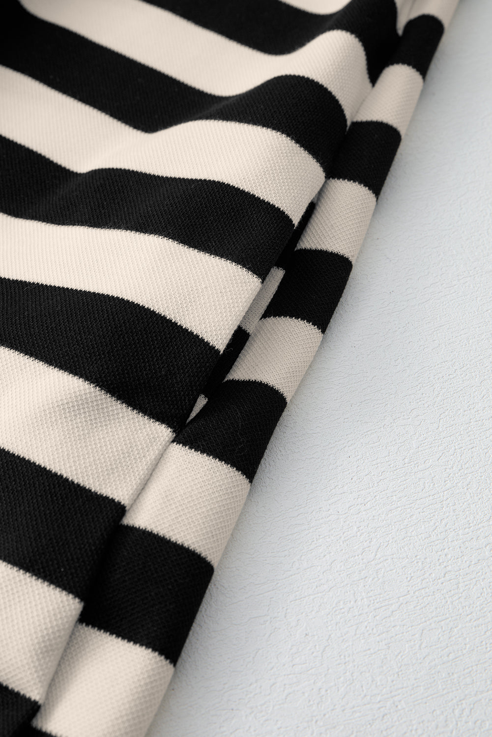 Blue Zone Planet | Black Stripe Collared V Neck Long Sleeve Loose Casual Dress-TOPS / DRESSES-[Adult]-[Female]-2022 Online Blue Zone Planet