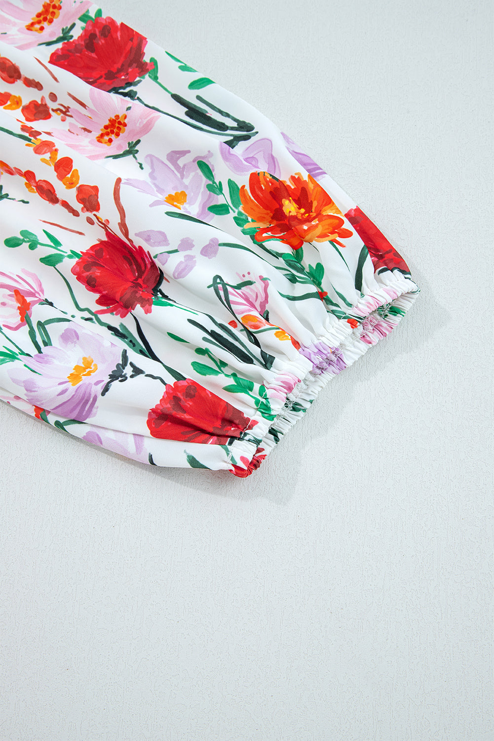 Beige Floral Print 3/4 Puff Sleeve Ricrac Trim Mini Dress-TOPS / DRESSES-[Adult]-[Female]-2022 Online Blue Zone Planet