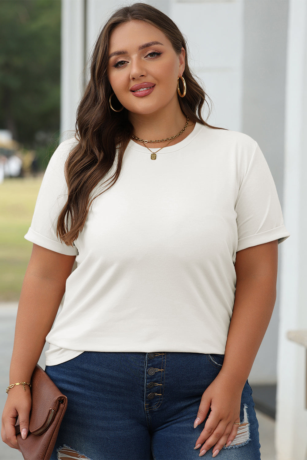 Bright Green Casual Plain Crew Neck Tee-Tops/Tops & Tees-[Adult]-[Female]-2022 Online Blue Zone Planet