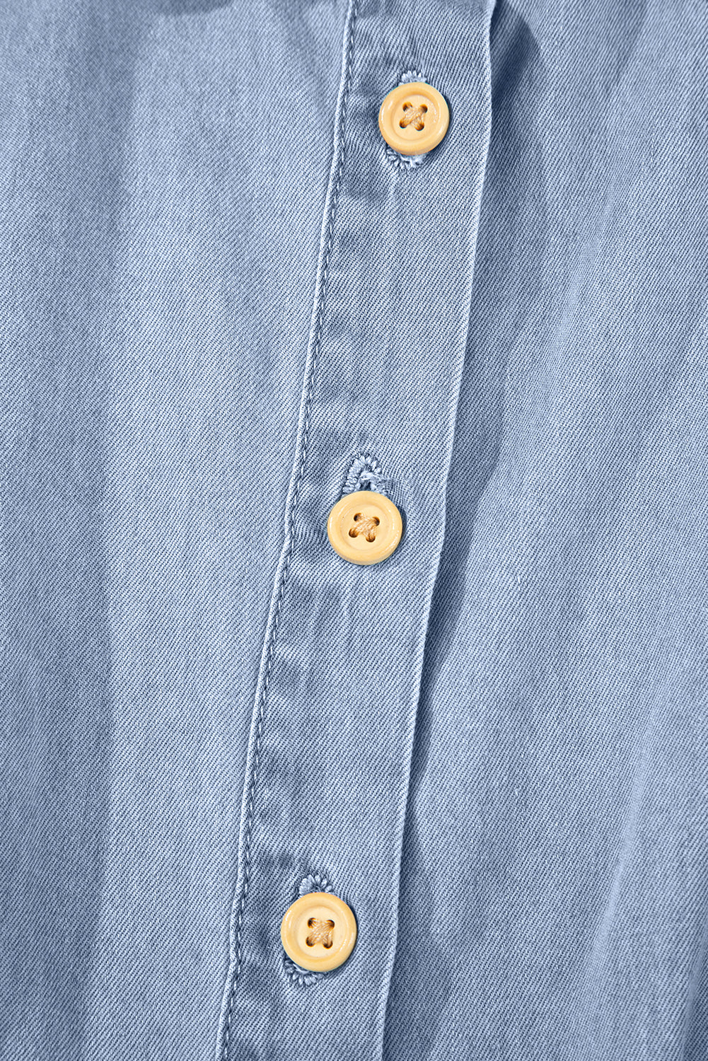 Myosotis Denim Pleated Slim Waist Short Sleeve Shirt Dress-TOPS / DRESSES-[Adult]-[Female]-2022 Online Blue Zone Planet
