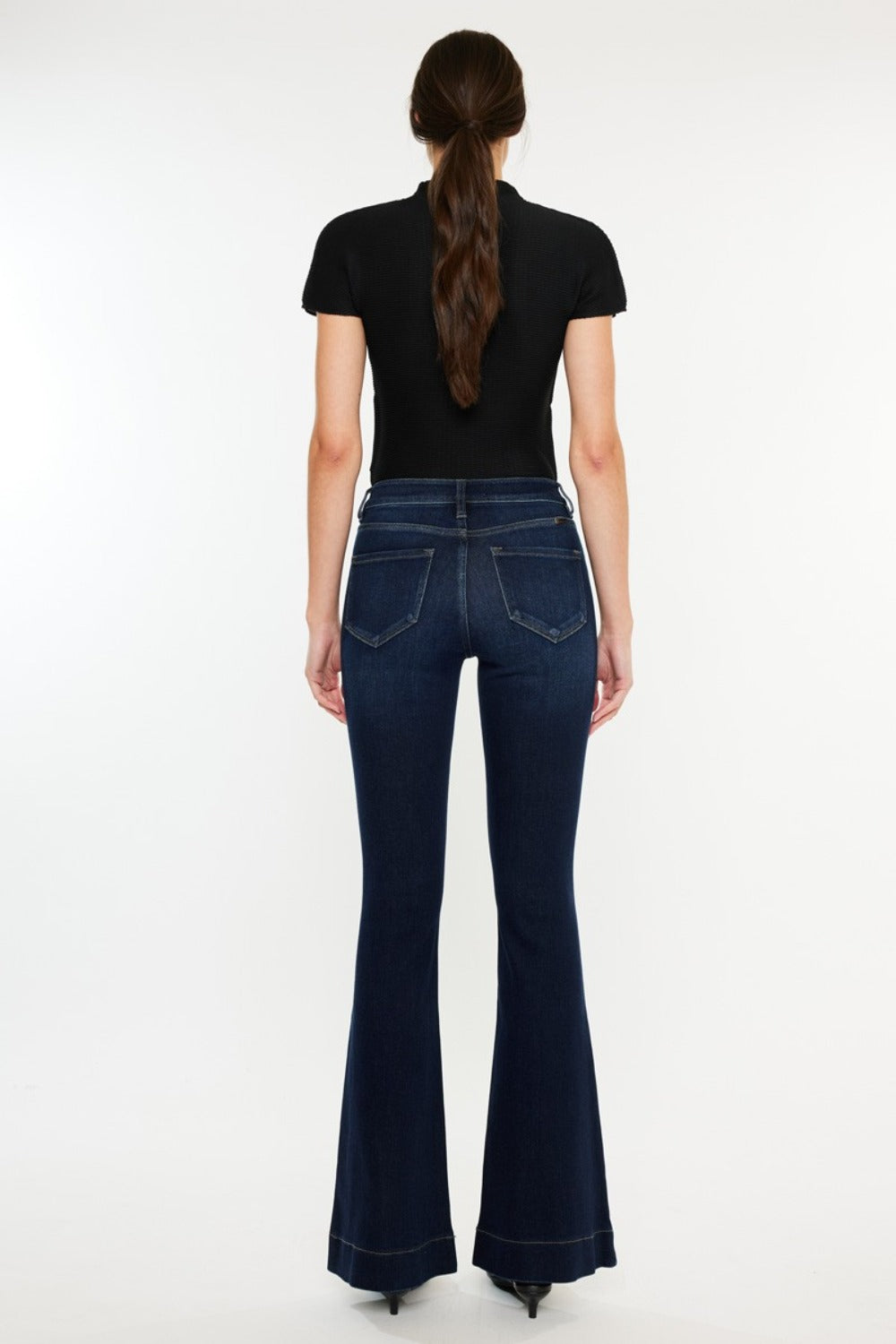 Kancan High Rise Slim Flare Jeans-BOTTOMS SIZES SMALL MEDIUM LARGE-[Adult]-[Female]-2022 Online Blue Zone Planet