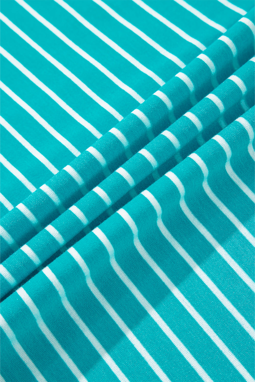 Sky Blue Stripe V Neck Tee and Casual Short Set-Two Piece Sets/Short Sets-[Adult]-[Female]-2022 Online Blue Zone Planet