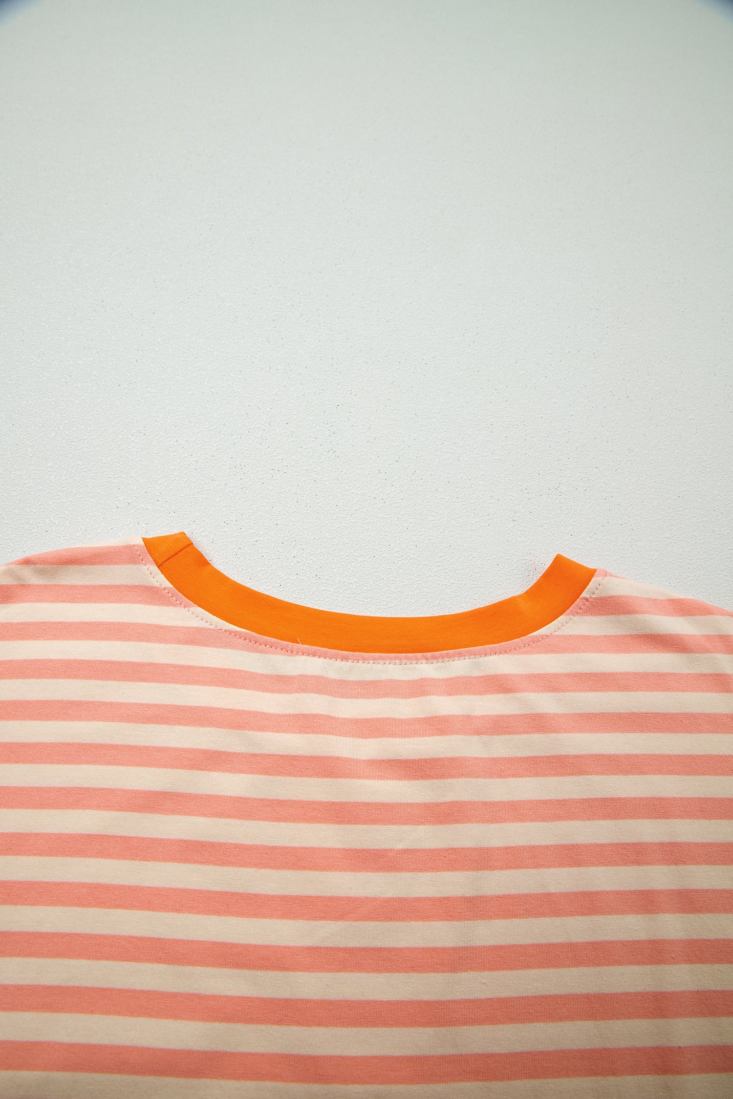 Pink Stripe Drop Shoulder T Shirt and Shorts Plus Size Summer Set-Plus Size/Plus Size Loungewear-[Adult]-[Female]-2022 Online Blue Zone Planet