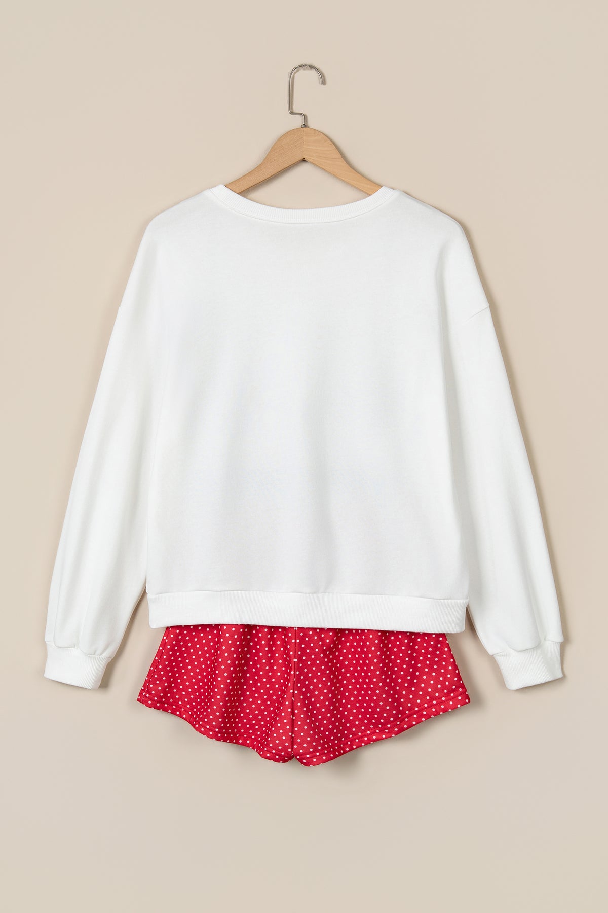 Red Plaid MERRY Holiday Long Sleeve Top and Shorts Set-Two Piece Sets/Short Sets-[Adult]-[Female]-2022 Online Blue Zone Planet