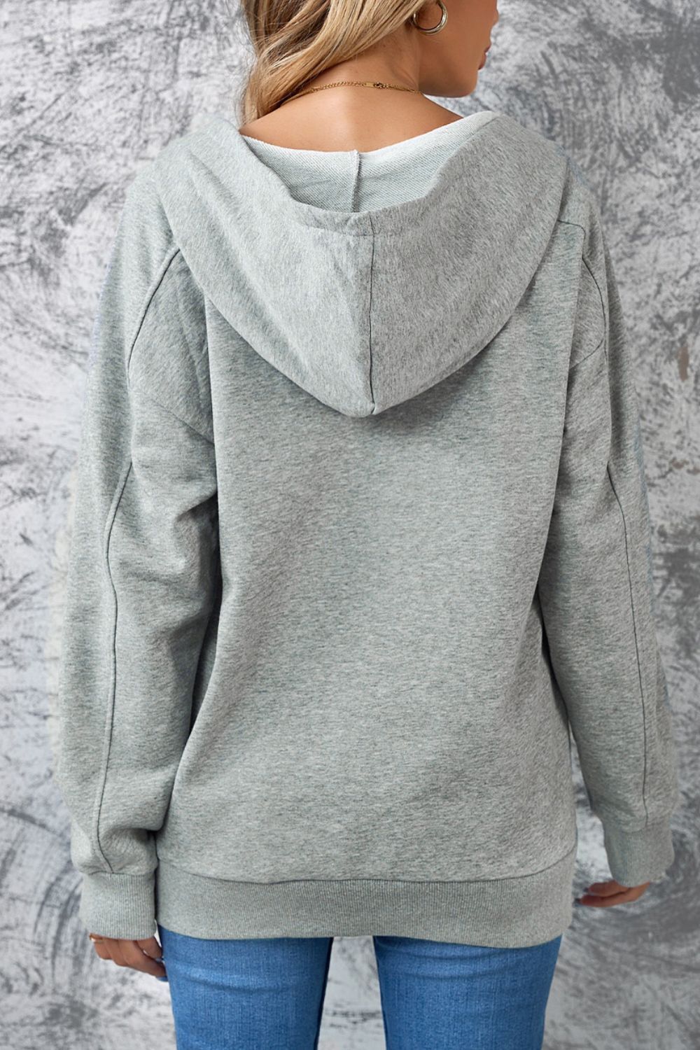 Lace Up Long Sleeve Hoodie-TOPS / DRESSES-[Adult]-[Female]-2022 Online Blue Zone Planet