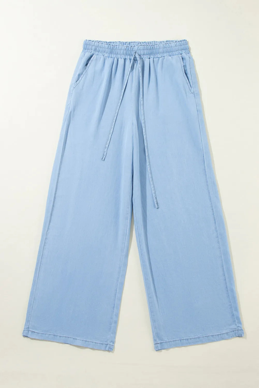 Drawstring Wide Leg Jeans-[Adult]-[Female]-2022 Online Blue Zone Planet