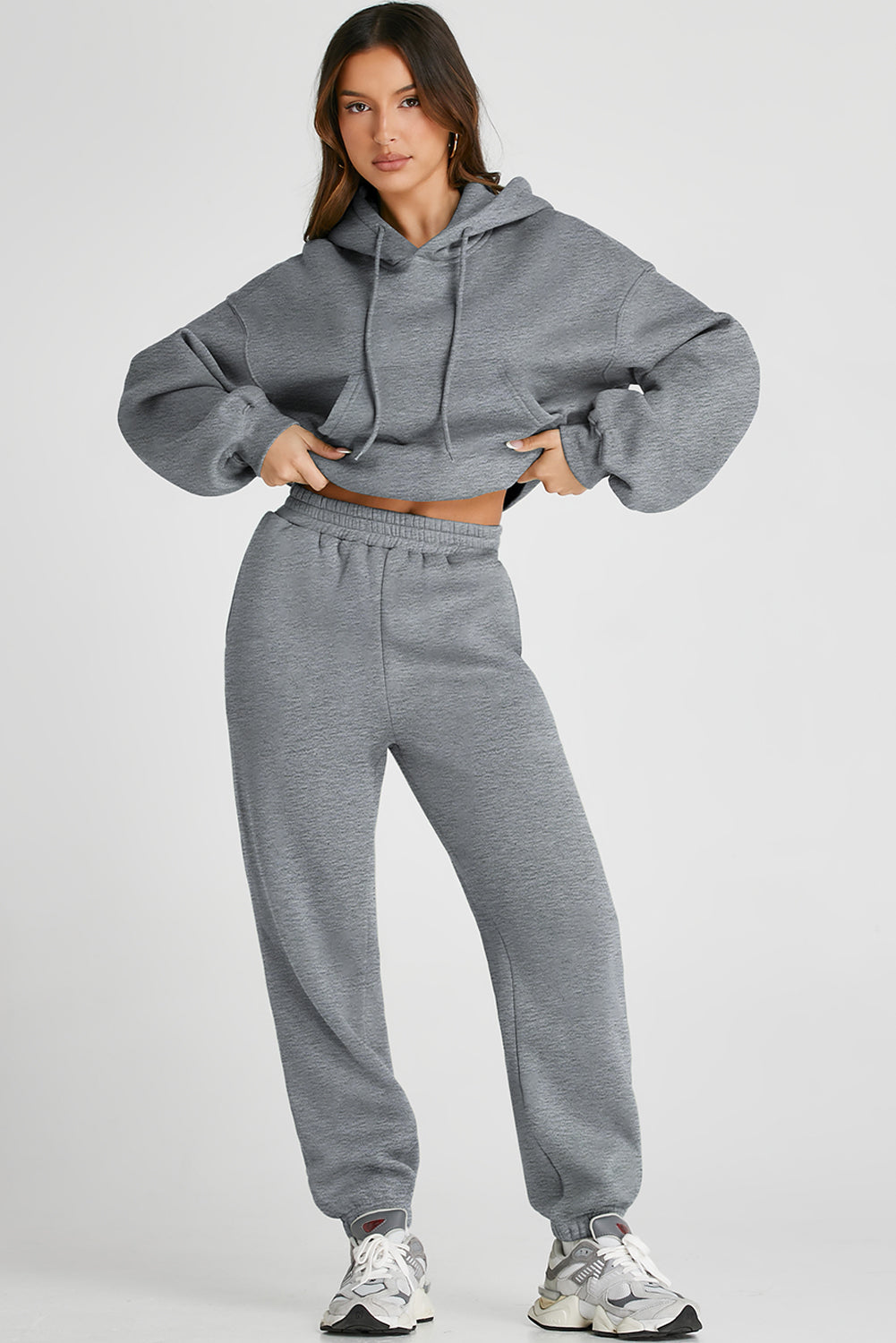 Dropped Shoulder Hooded Top and Pants Active Set-TOPS / DRESSES-[Adult]-[Female]-2022 Online Blue Zone Planet