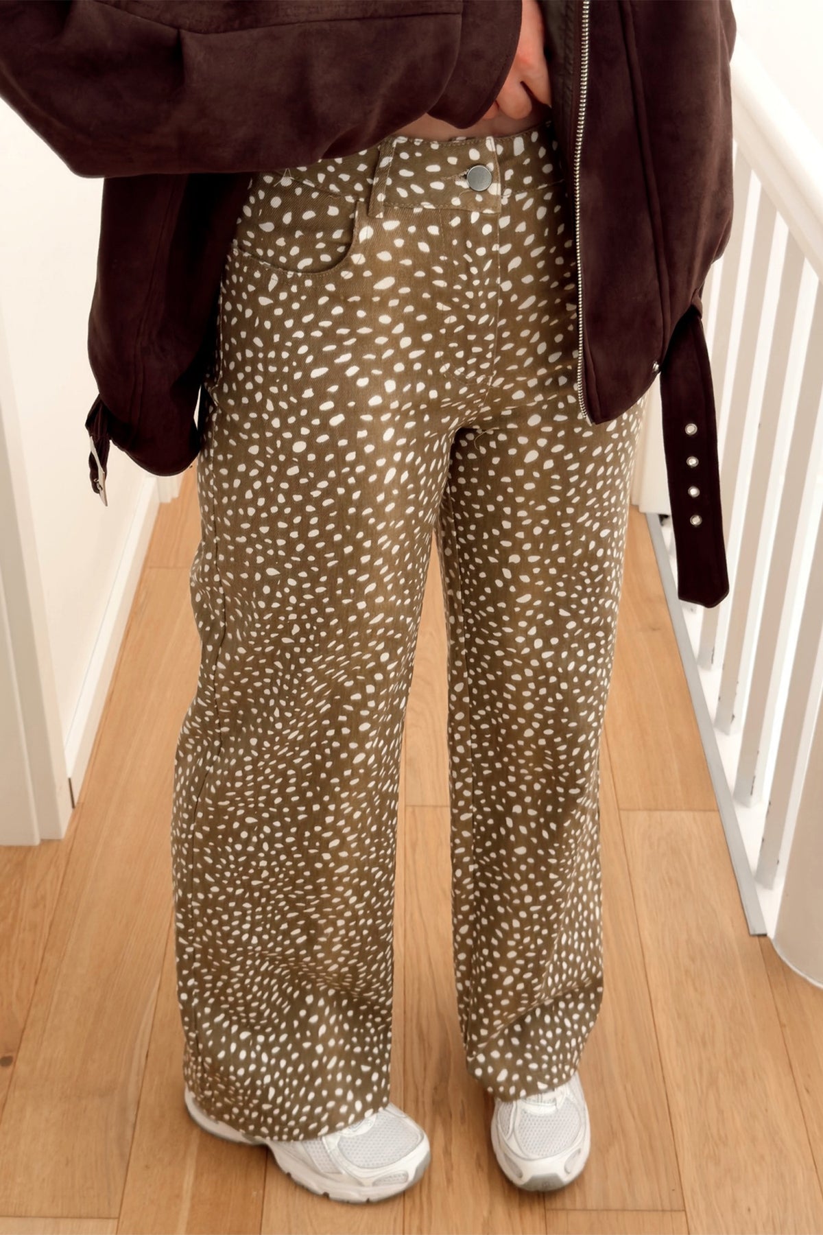 Brown Cheetah Print Pocketed Casual Shift Jeans-TOPS / DRESSES-[Adult]-[Female]-2022 Online Blue Zone Planet