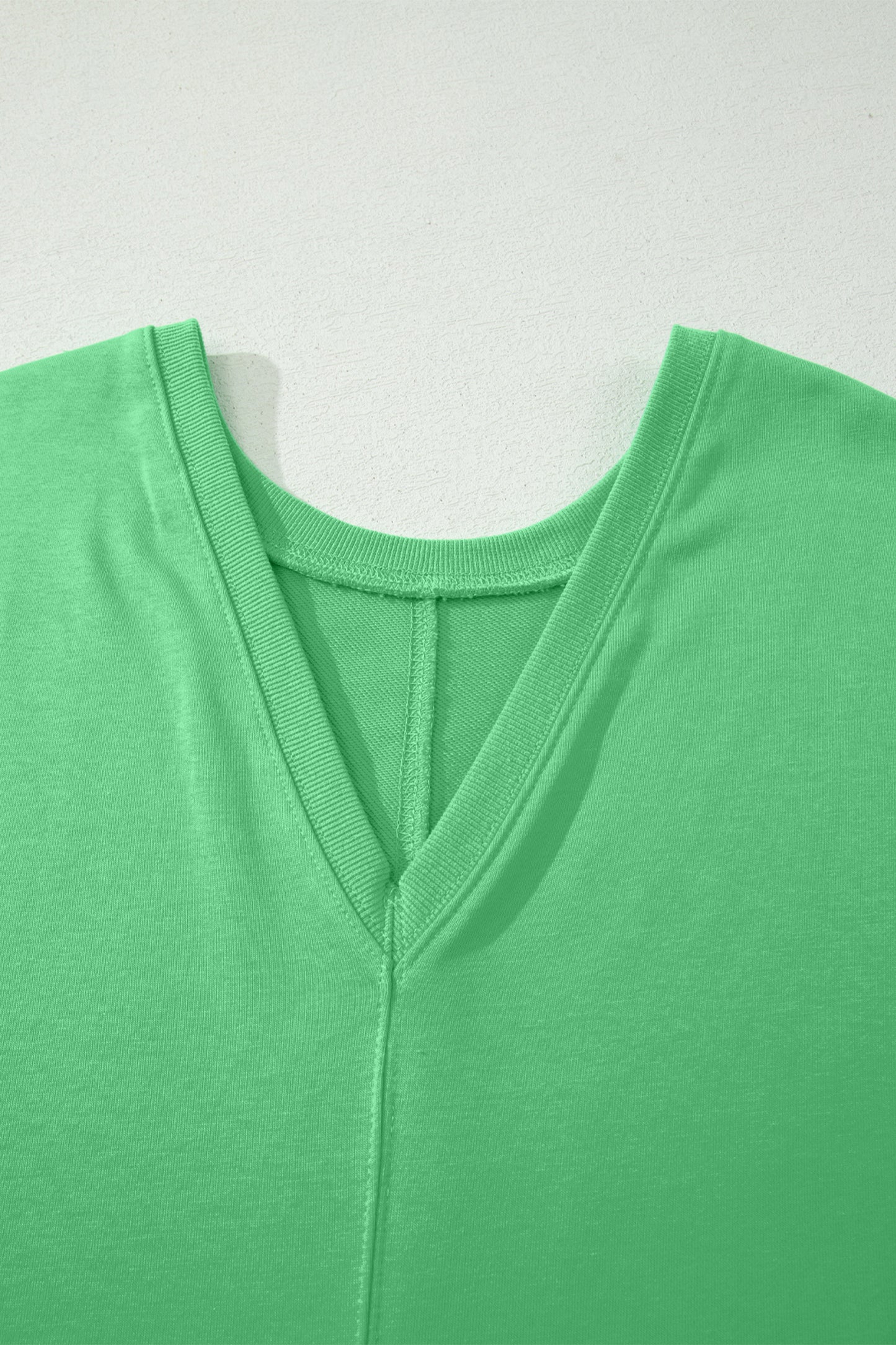 Bright Green Solid Color Raw Edge Half Sleeve Pocketed Loose Romper-Bottoms/Jumpsuits & Rompers-[Adult]-[Female]-2022 Online Blue Zone Planet