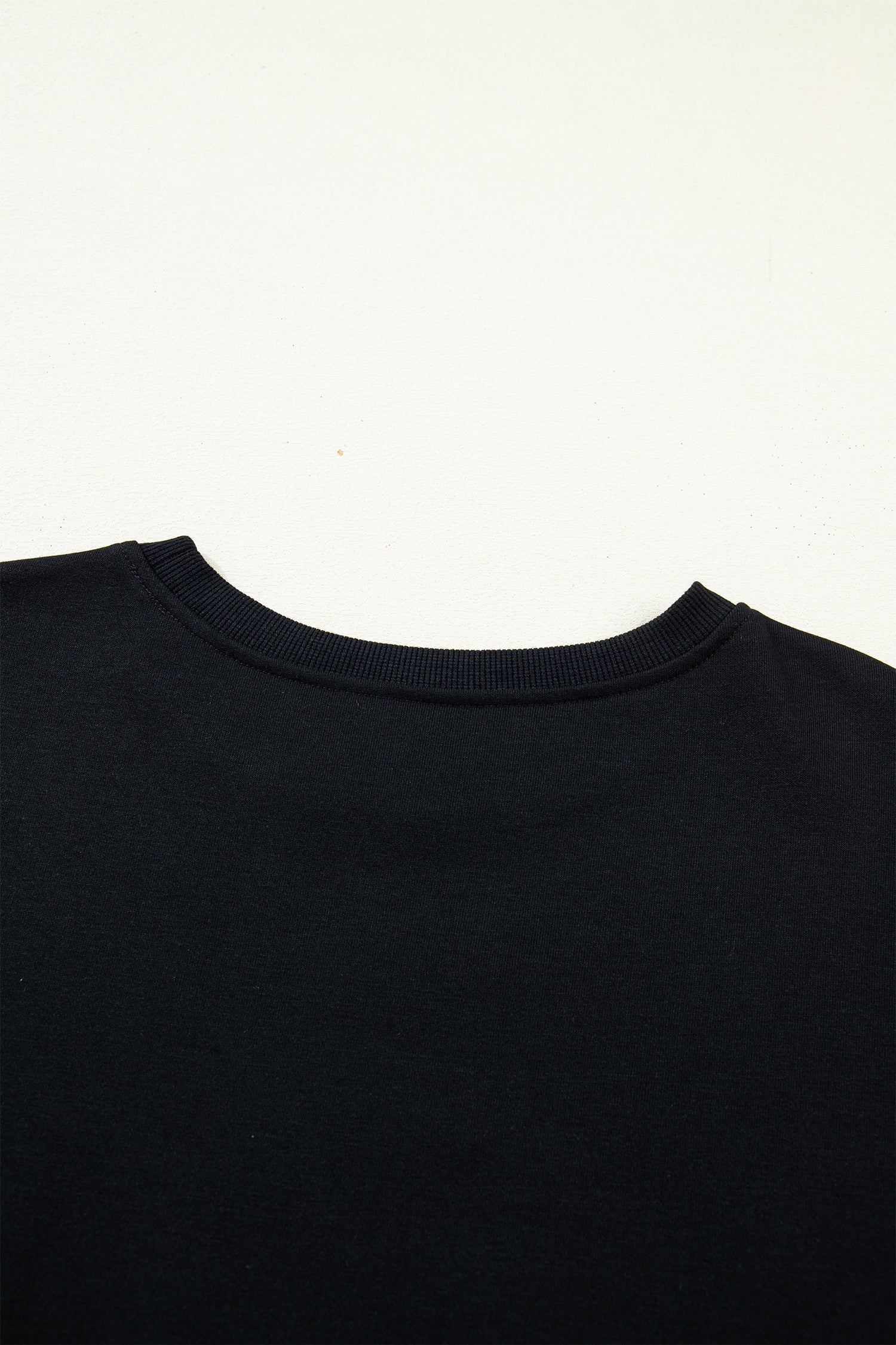 Black Solid Color Dropped Shoulder Long Sleeve Top-Tops/Long Sleeve Tops-[Adult]-[Female]-2022 Online Blue Zone Planet