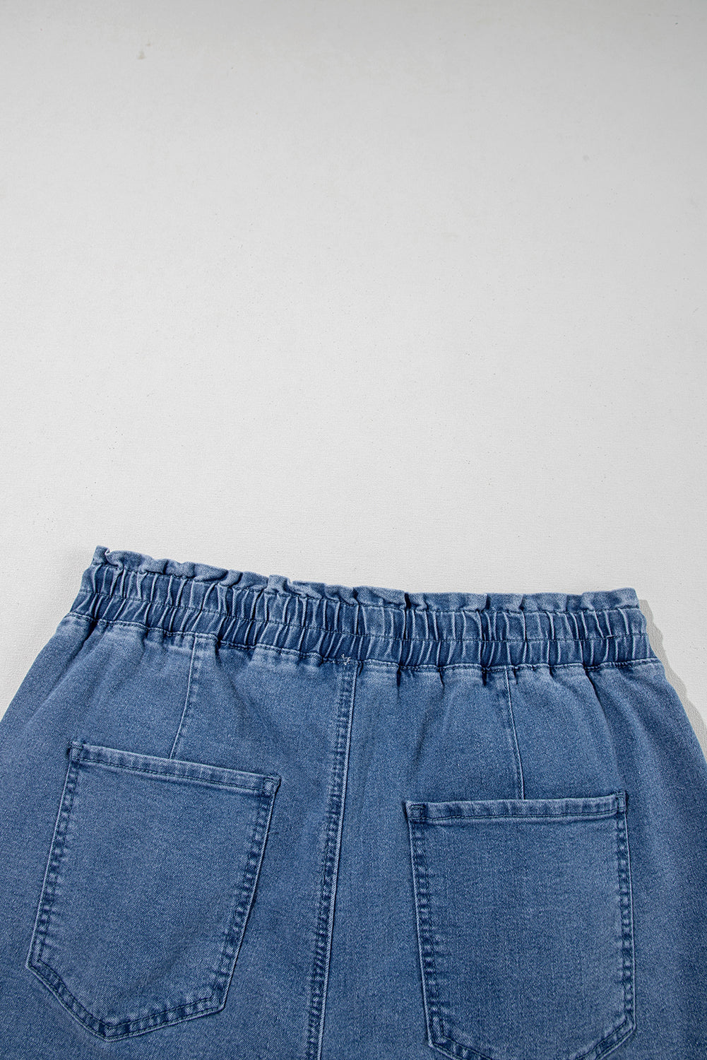 Ashleigh Blue Drawstring High Waist Casual Denim Shorts with Pockets-Bottoms/Denim Shorts-[Adult]-[Female]-2022 Online Blue Zone Planet