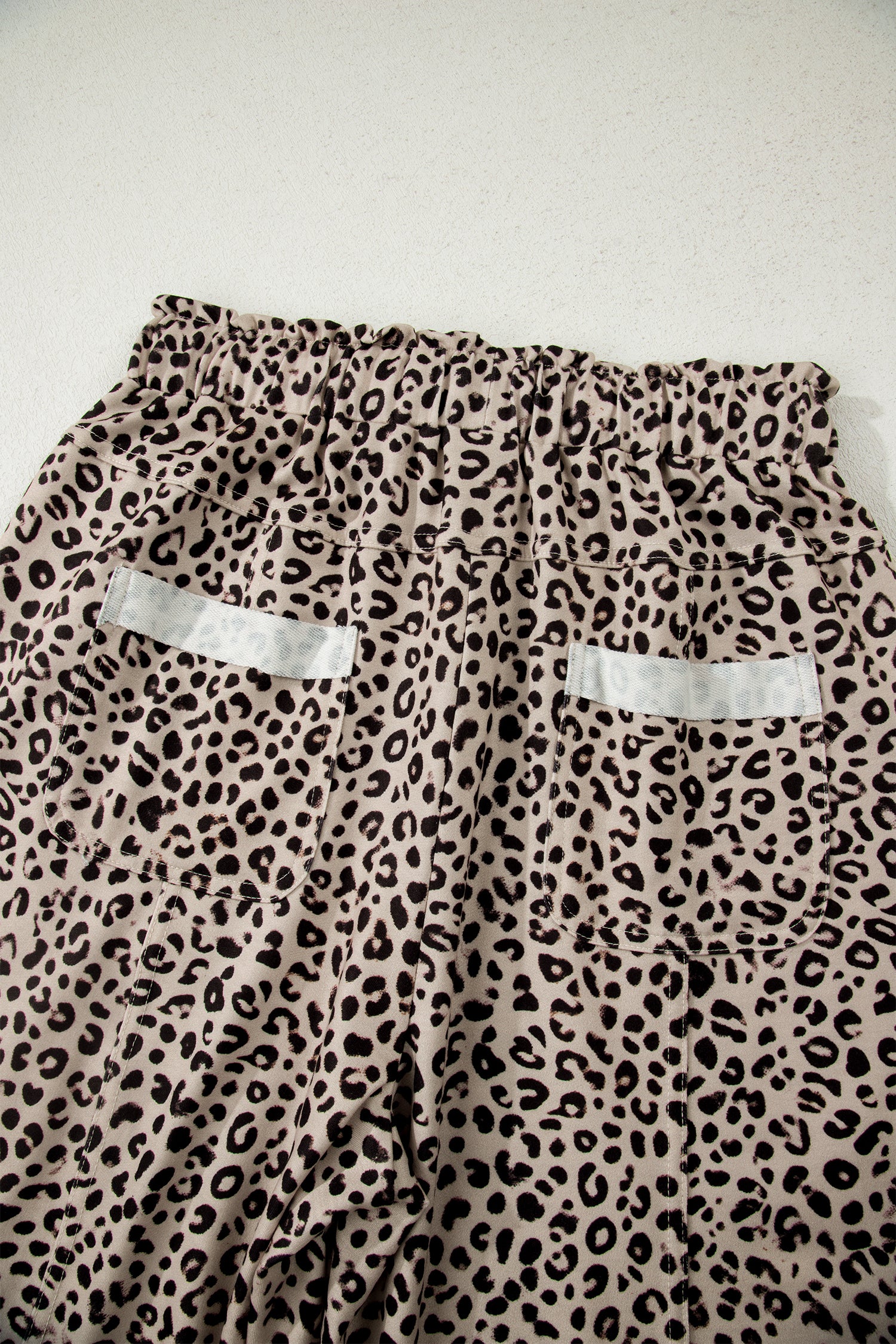 Khaki Animal Print Wide Leg Terry Knit Pants-Bottoms/Pants & Culotte-[Adult]-[Female]-2022 Online Blue Zone Planet