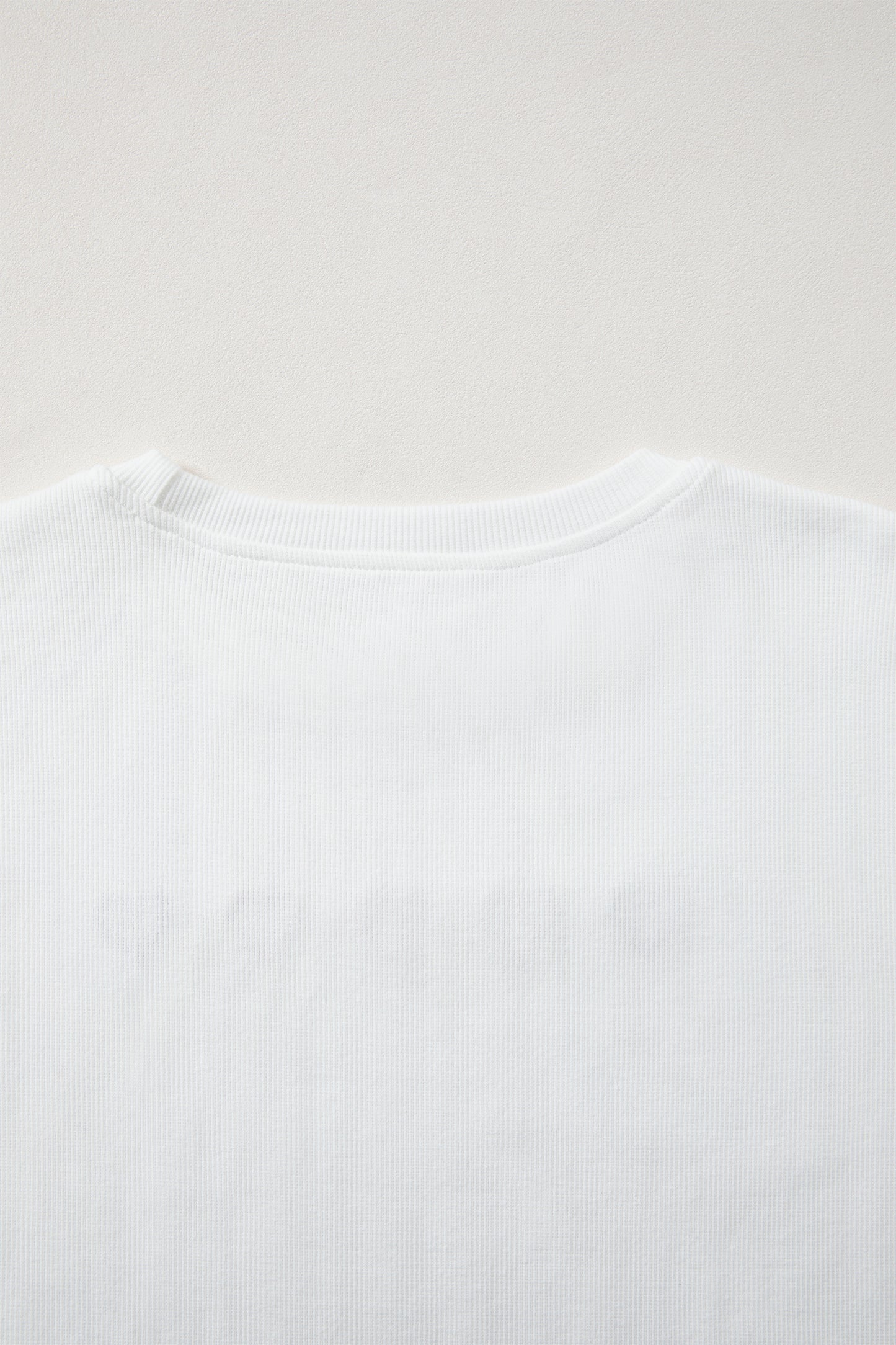 White 3d Ribbed XOXO Heart Embroidered Drop Shoulder Sweatshirt-Tops/Sweatshirts & Hoodies-[Adult]-[Female]-2022 Online Blue Zone Planet