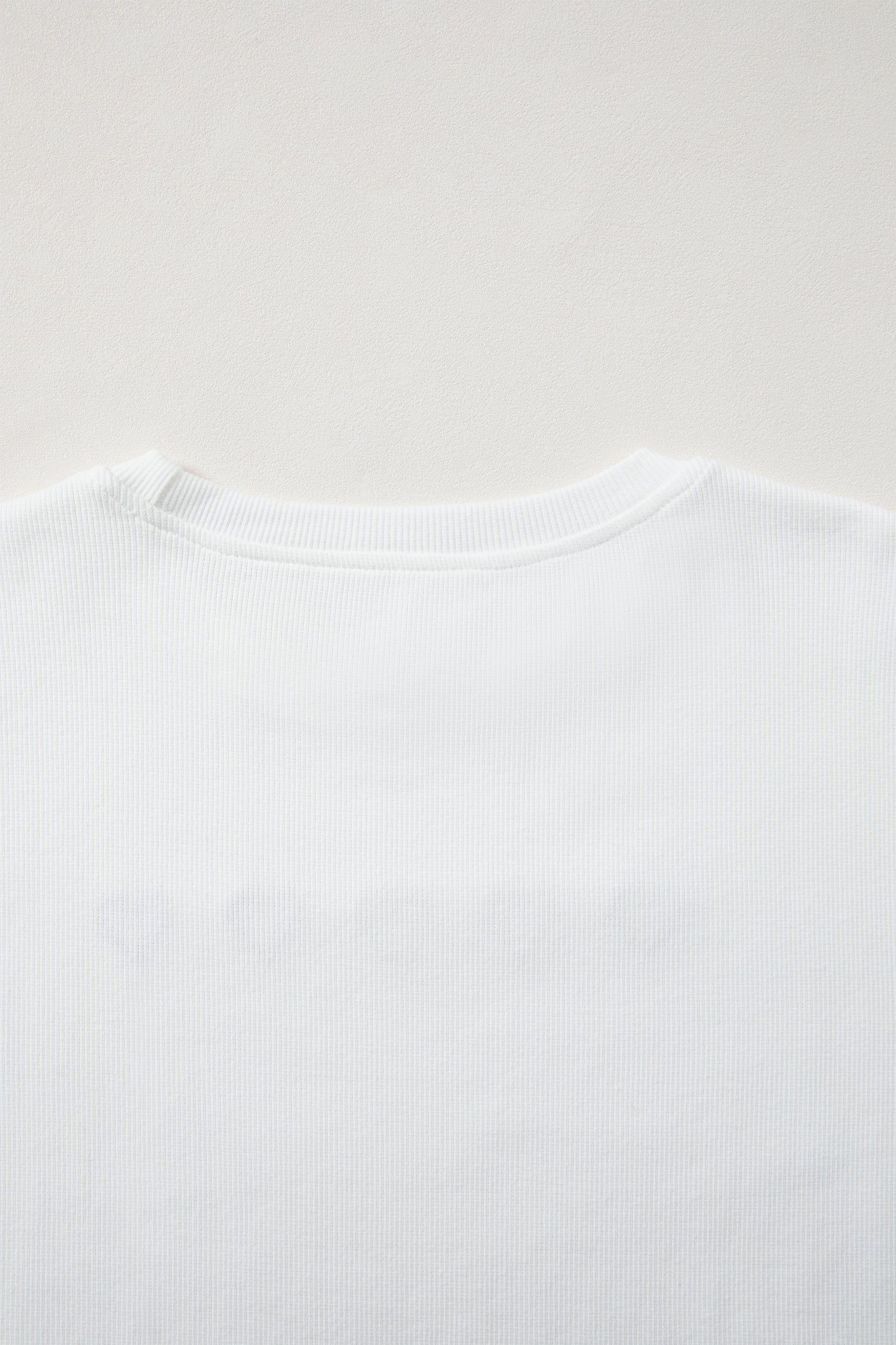 White 3d Ribbed XOXO Heart Embroidered Drop Shoulder Sweatshirt-Tops/Sweatshirts & Hoodies-[Adult]-[Female]-2022 Online Blue Zone Planet