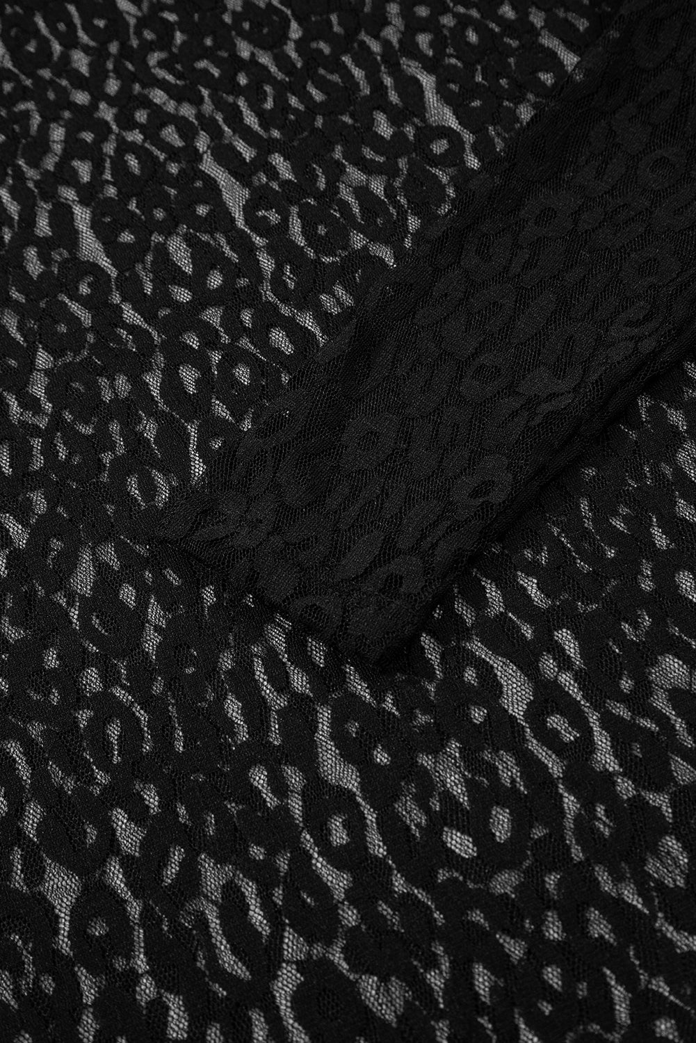 Black Leopard Pattern Sheer Mesh Long Sleeve Top-Tops/Long Sleeve Tops-[Adult]-[Female]-2022 Online Blue Zone Planet