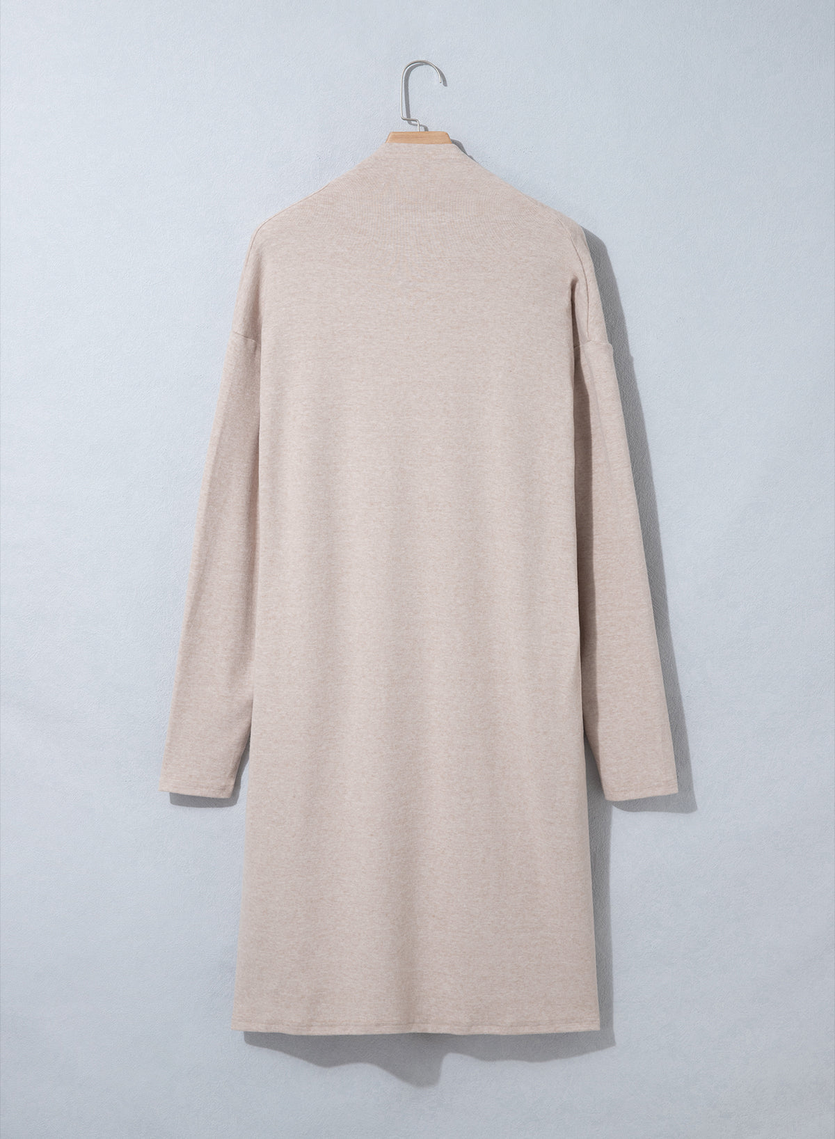 Parchment Solid Color Long Sleeve Casual Tunic Shift Cardigan-Sweaters & Cardigans/Cardigans-[Adult]-[Female]-2022 Online Blue Zone Planet