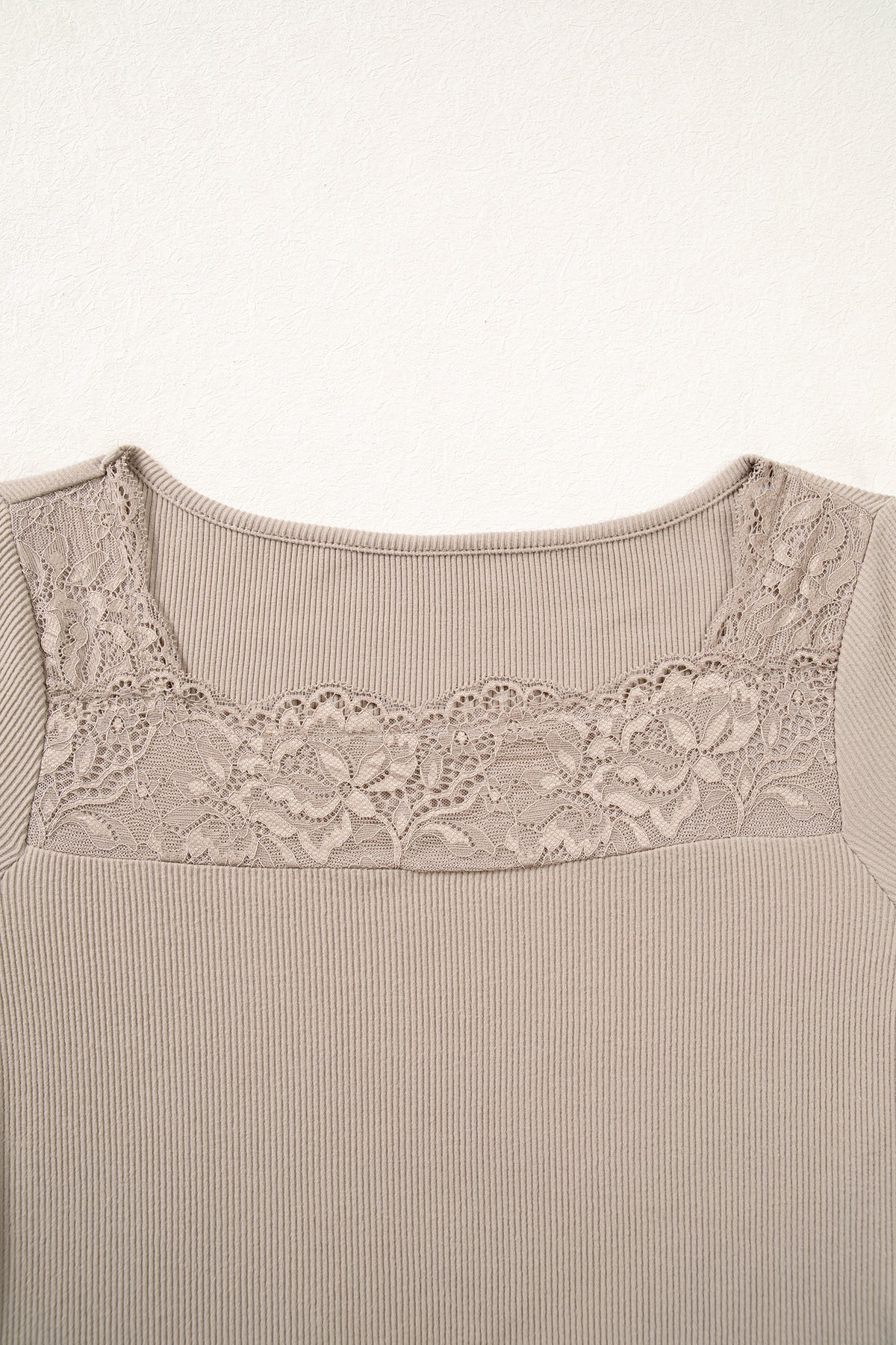 Dune Solid Color Ribbed Lace Neck Long Sleeve Top-Tops/Long Sleeve Tops-[Adult]-[Female]-2022 Online Blue Zone Planet