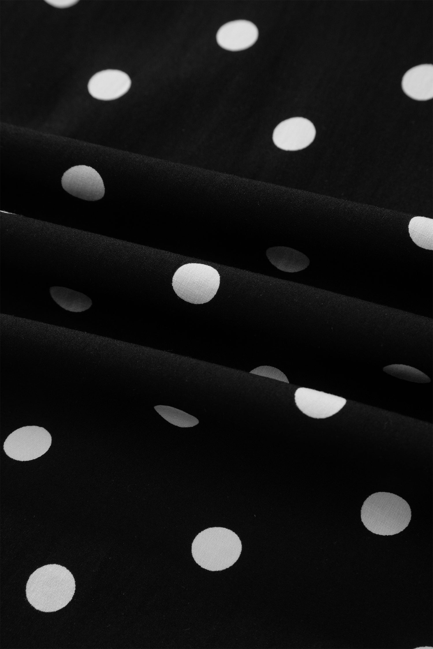 Black Polka Dot Print Contrast Trim V Neck Zip Up Sleeveless Dress-TOPS / DRESSES-[Adult]-[Female]-2022 Online Blue Zone Planet