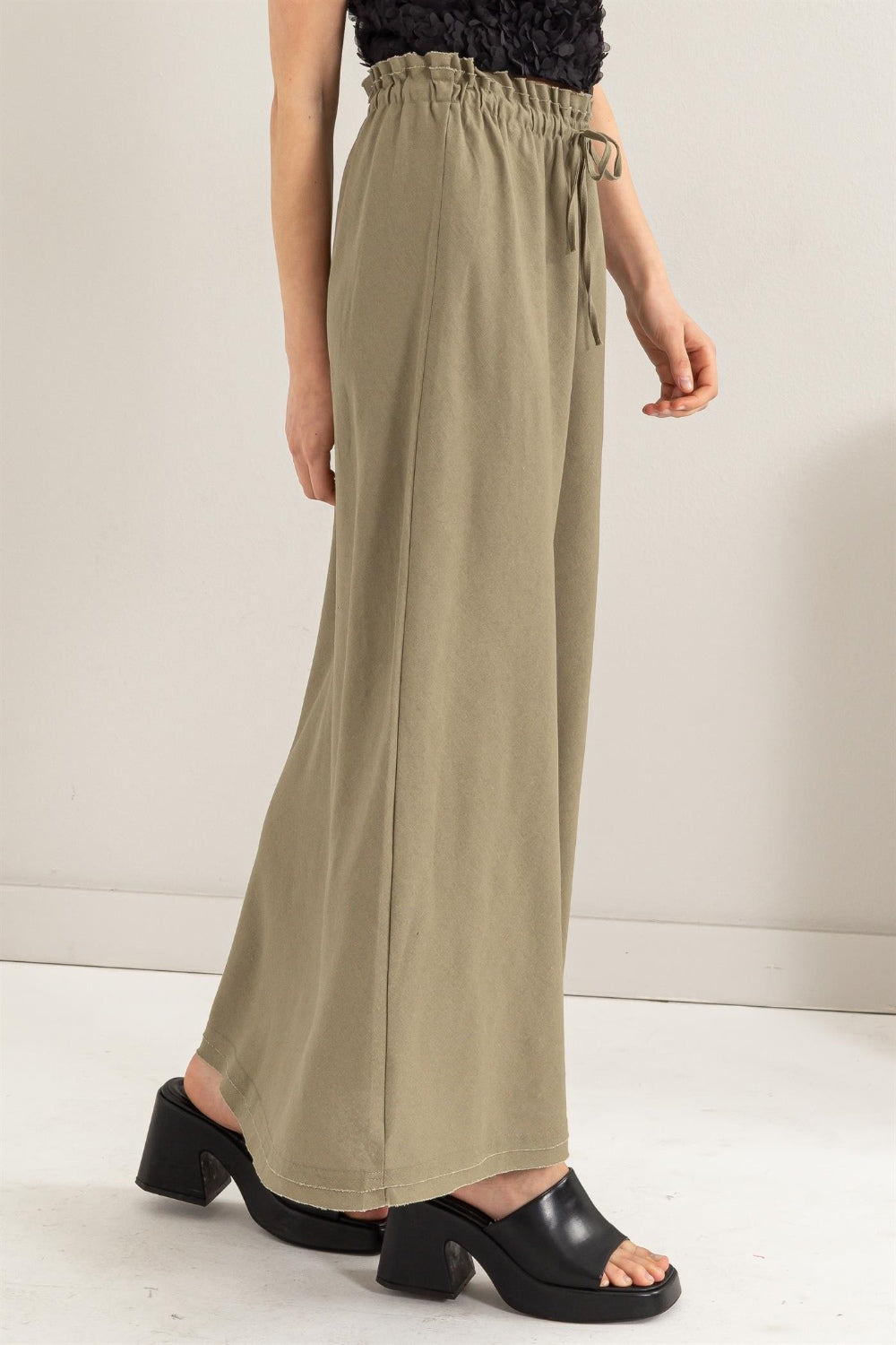 HYFVE Drawstring Washed Linen Maxi Skirt-[Adult]-[Female]-2022 Online Blue Zone Planet