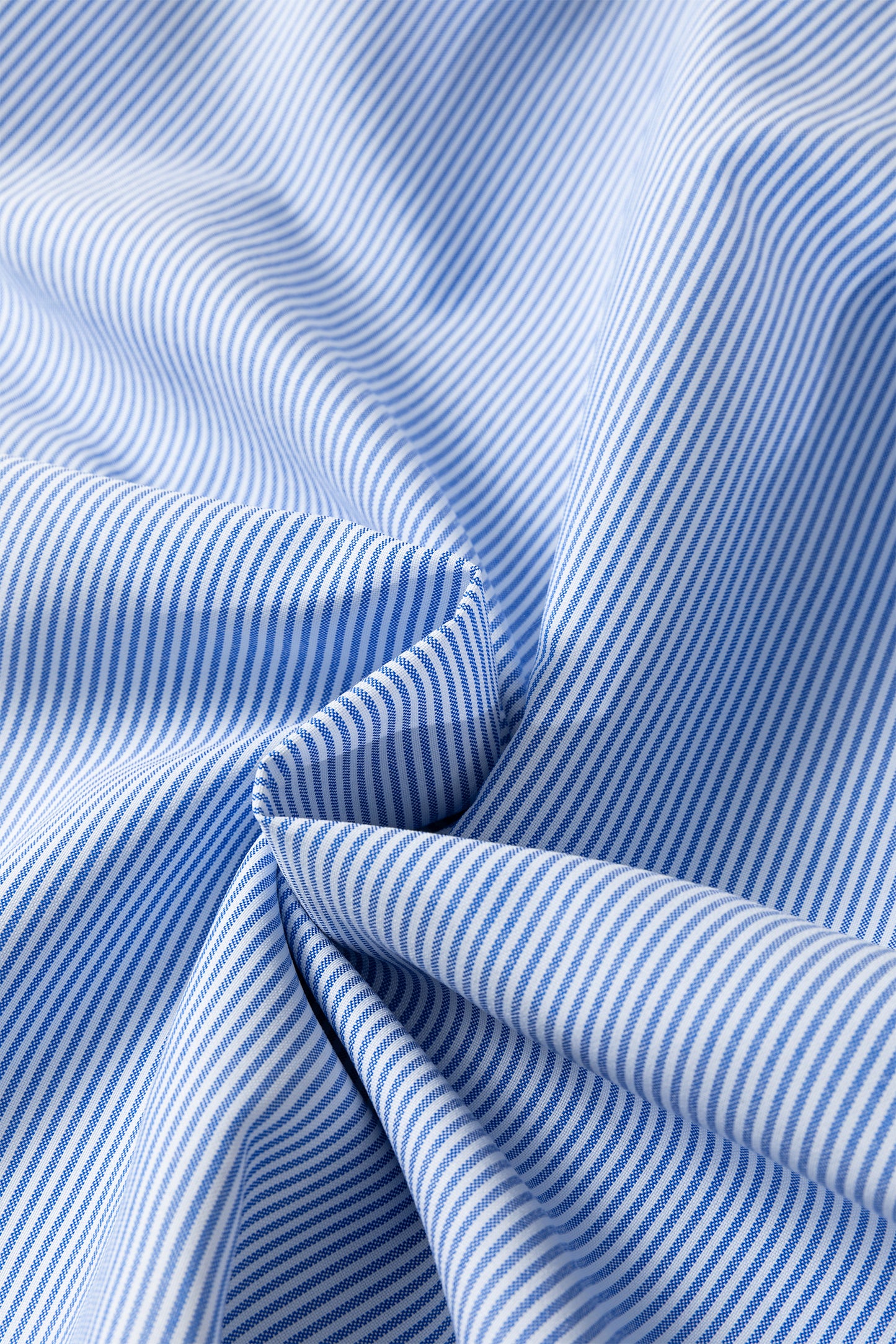 Sky Blue Stripe Shirred Detail Collar V Neck Plus Size Midi Dress-TOPS / DRESSES-[Adult]-[Female]-2022 Online Blue Zone Planet