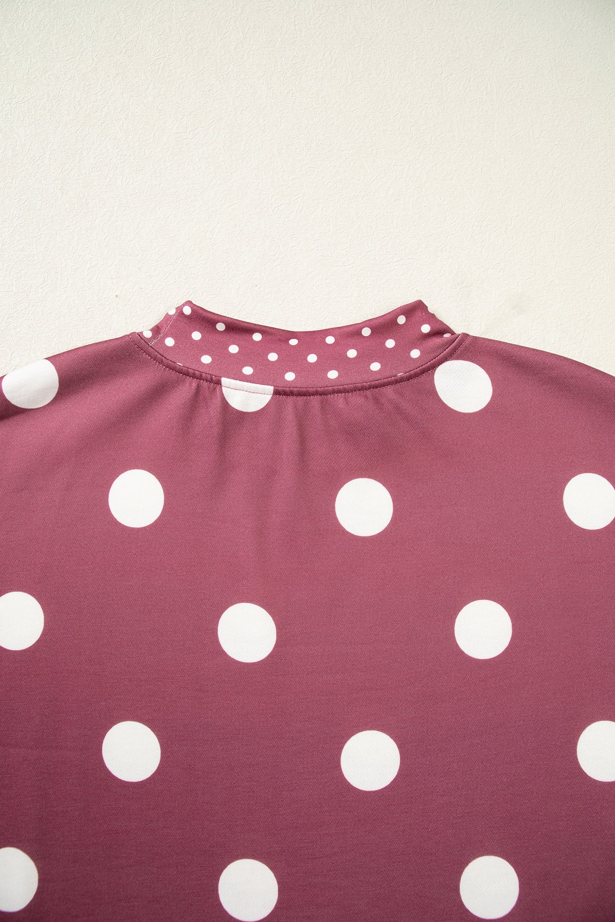 Pink Polka Dot Print Contrast Detail Oversized Tunic Sweatshirt-Tops/Sweatshirts & Hoodies-[Adult]-[Female]-2022 Online Blue Zone Planet