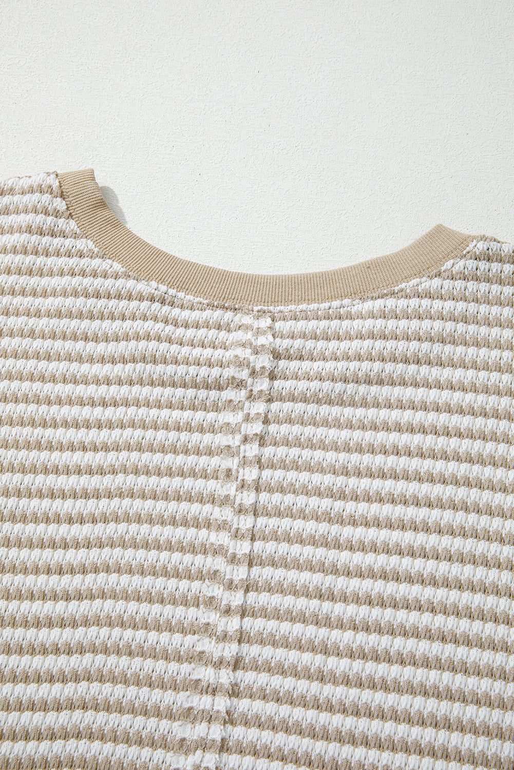 Brown Stripe Plus Size Breathable Knit Ribbed Trim Long Sleeve Top-Plus Size/Plus Size Tops/Plus Size Long Sleeve Tops-[Adult]-[Female]-2022 Online Blue Zone Planet