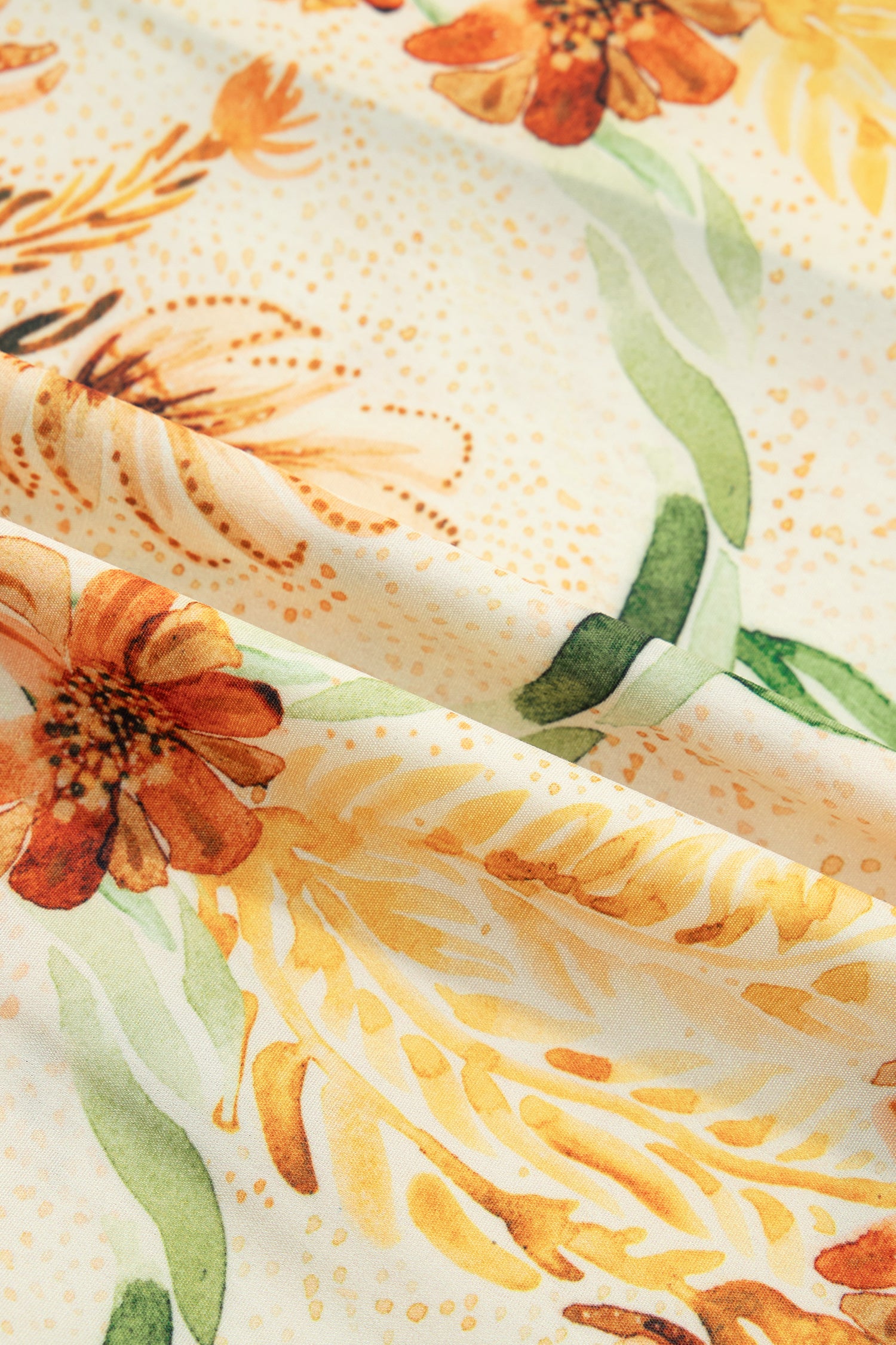 Yellow Floral Print V Neck Long Sleeve Shirt-Tops/Blouses & Shirts-[Adult]-[Female]-2022 Online Blue Zone Planet