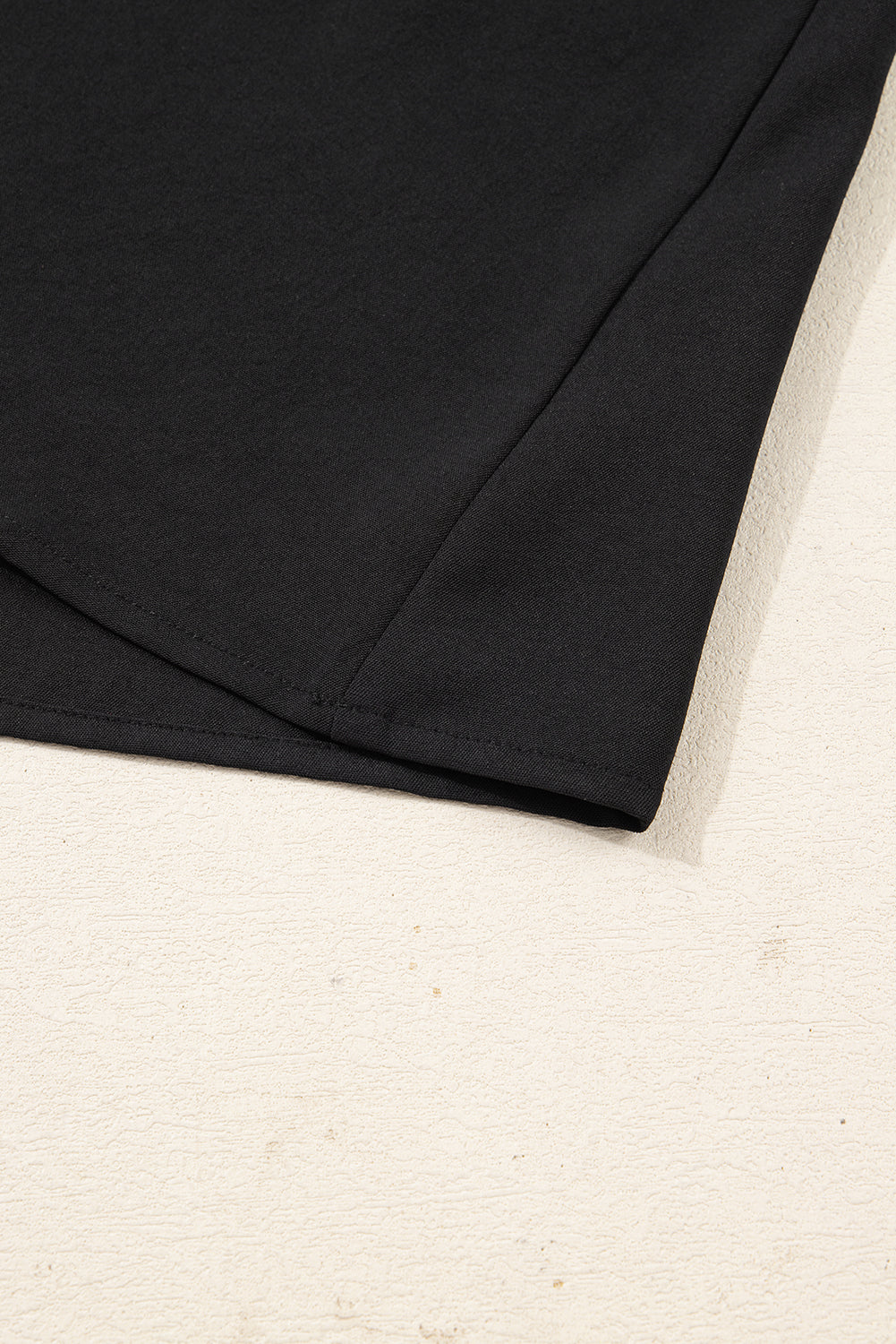 Black Plus Size Notched Neck Leopard Trim Flounce Long Sleeve Shift Dress-TOPS / DRESSES-[Adult]-[Female]-2022 Online Blue Zone Planet