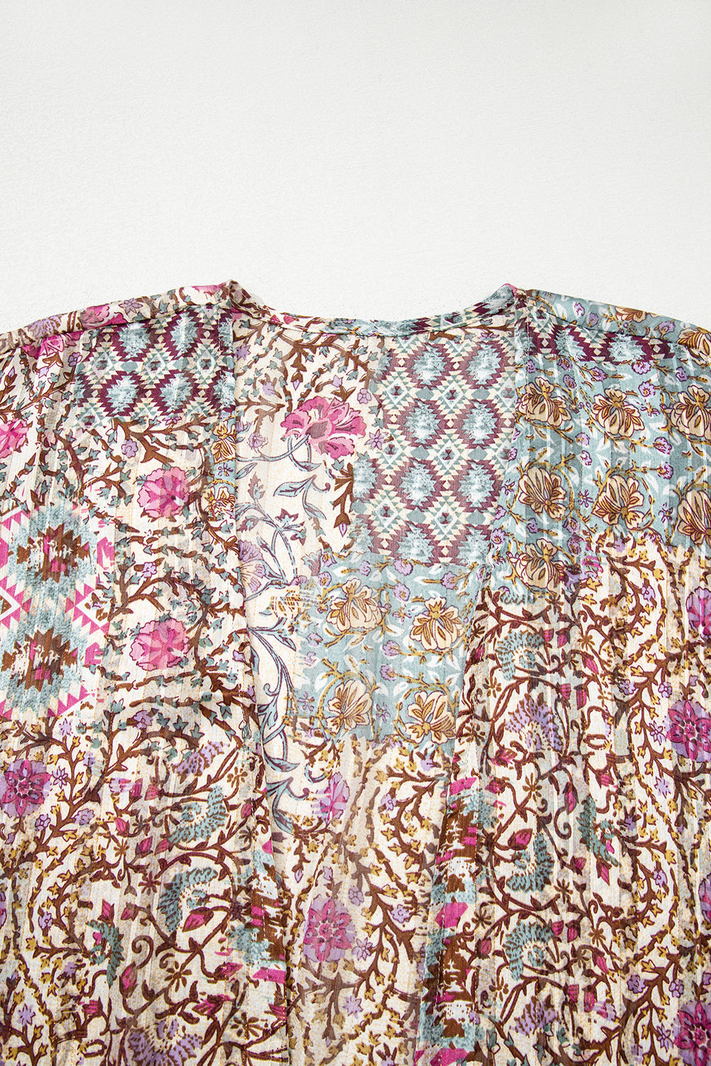Apricot Floral Print Short Wide Sleeve Open Front Loose Kimono-Outerwear/Kimonos-[Adult]-[Female]-2022 Online Blue Zone Planet