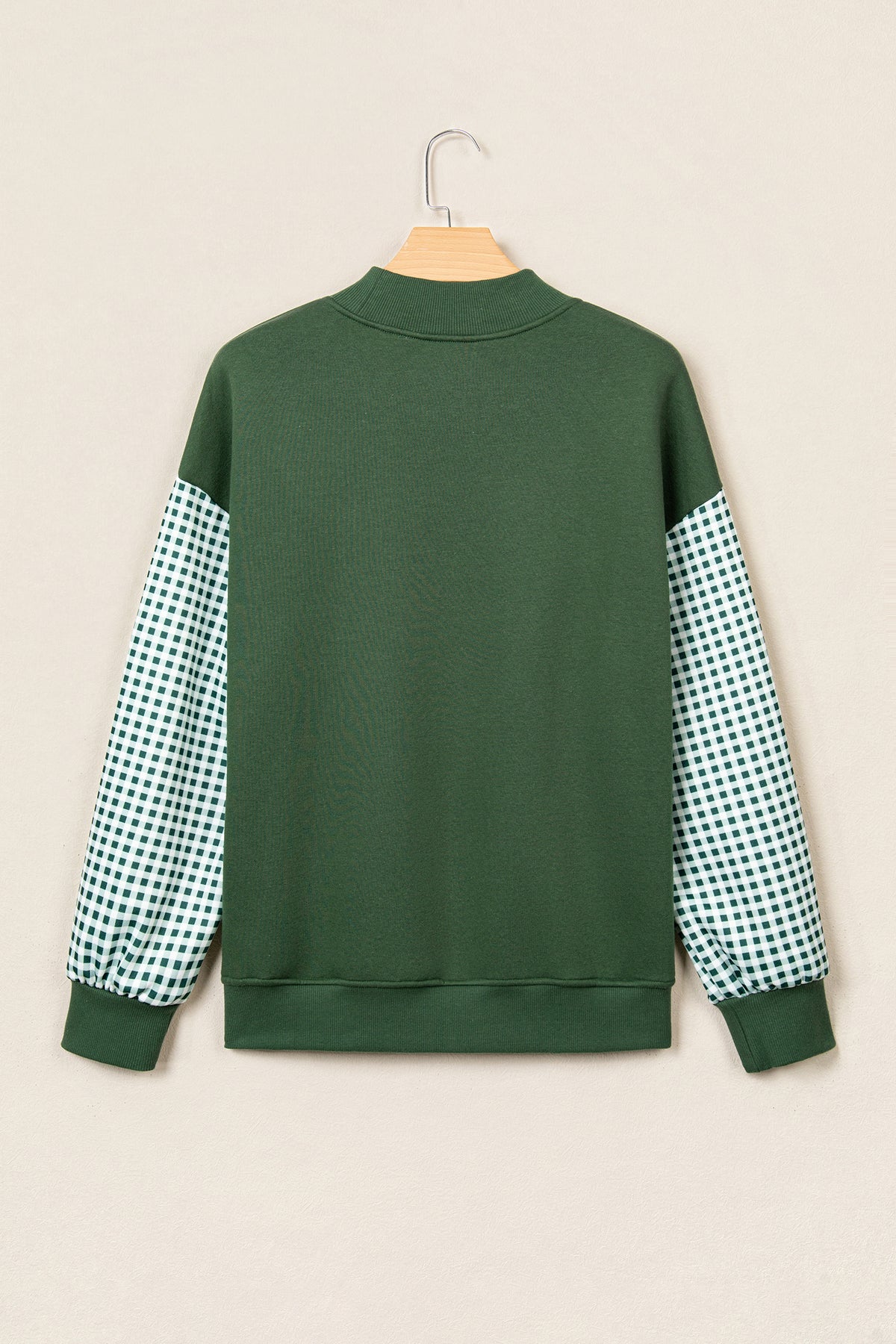 Carrot Gingham Plaid Oversized Pullover Sweatshirt-Tops/Sweatshirts & Hoodies-[Adult]-[Female]-2022 Online Blue Zone Planet