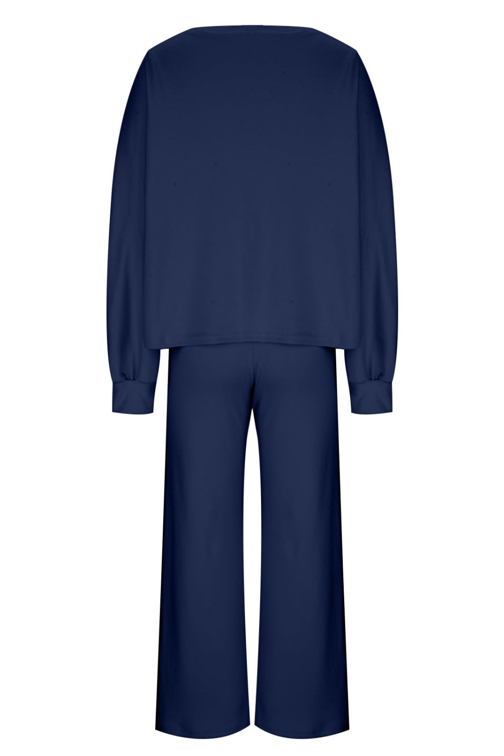 Blue Zone Planet | Round Neck Long Sleeve Top and Pants Set-TOPS / DRESSES-[Adult]-[Female]-2022 Online Blue Zone Planet