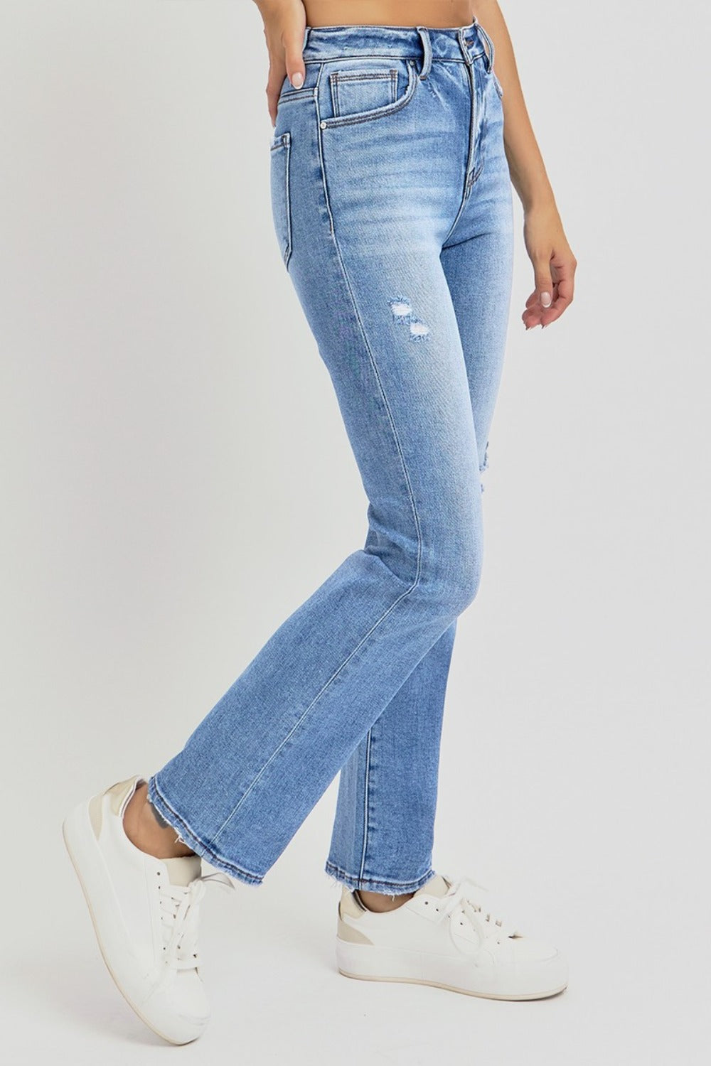 Blue Zone Planet | RISEN Full Size Distressed High-Rise Ankle Straight Jeans-TOPS / DRESSES-[Adult]-[Female]-2022 Online Blue Zone Planet