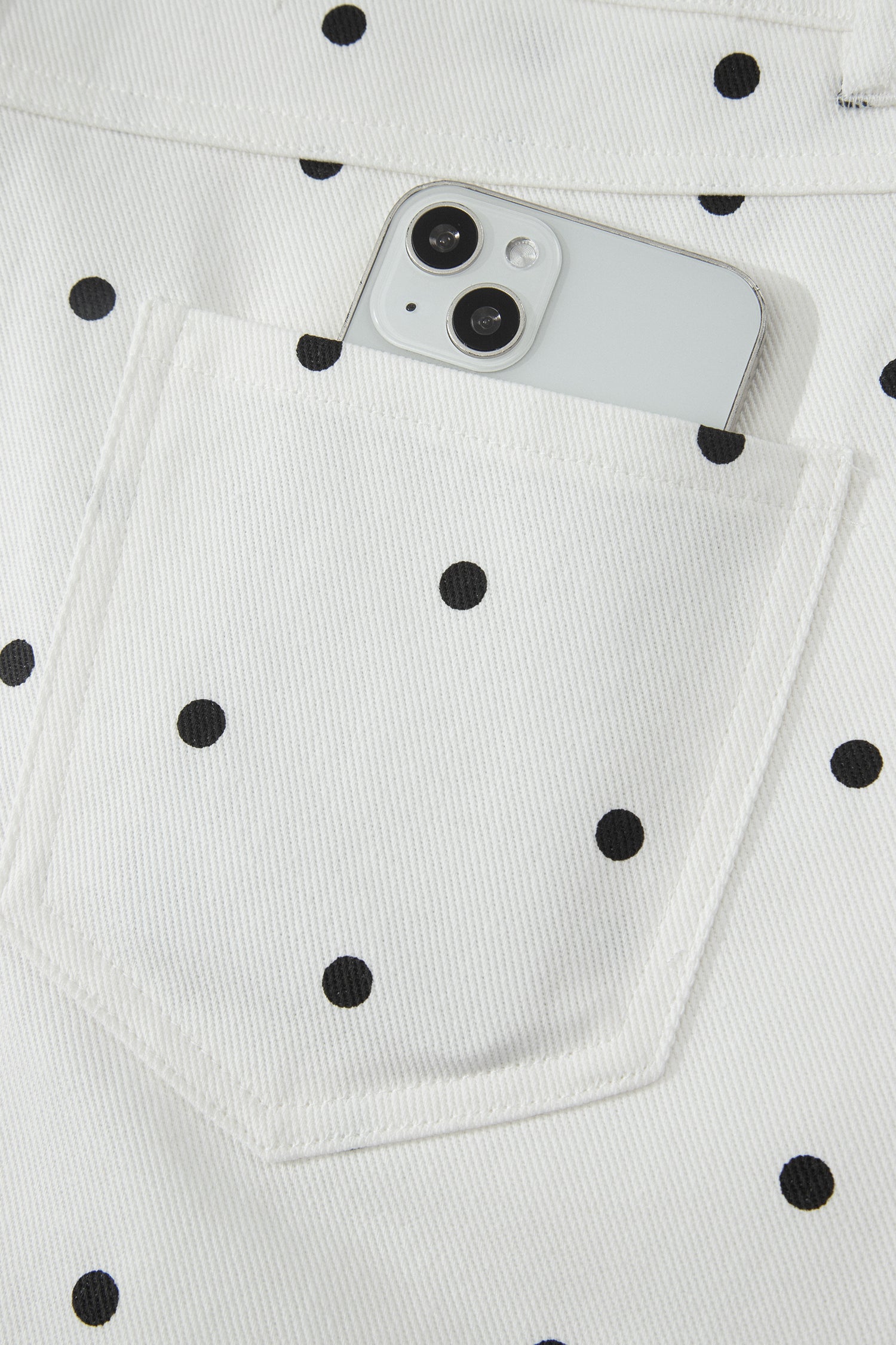 White Polka Dot Print Embroidered Scallop Hem Shorts-Bottoms/Casual Shorts-[Adult]-[Female]-2022 Online Blue Zone Planet