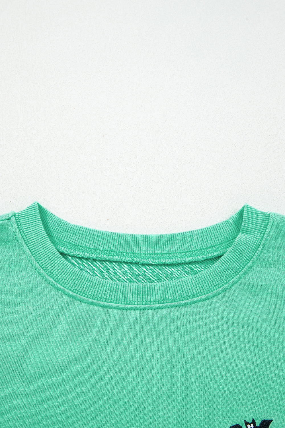 Aruba Blue Cute Halloween Ghost Embroidered Casual Sweatshirt-Tops/Sweatshirts & Hoodies-[Adult]-[Female]-2022 Online Blue Zone Planet