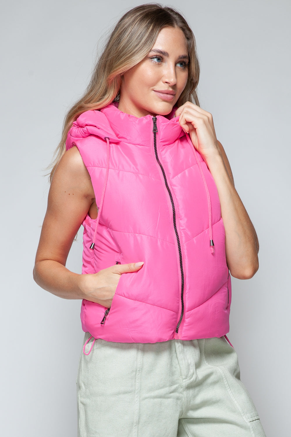 Snobbish Zip Up Quilted Hooded Vest-TOPS / DRESSES-[Adult]-[Female]-2022 Online Blue Zone Planet