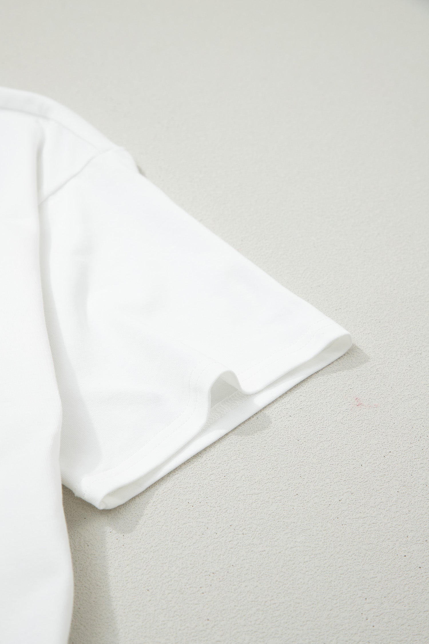 White Fancy Embroidered Patch Flag Casual T Shirt-Tops/Tops & Tees-[Adult]-[Female]-2022 Online Blue Zone Planet