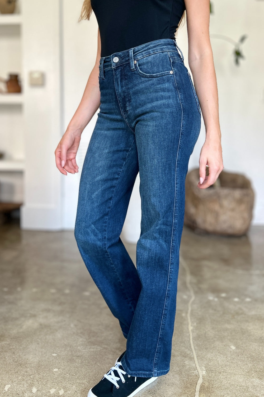 Blue Zone Planet | Judy Blue Full Size Tummy Control Straight Jeans-TOPS / DRESSES-[Adult]-[Female]-2022 Online Blue Zone Planet