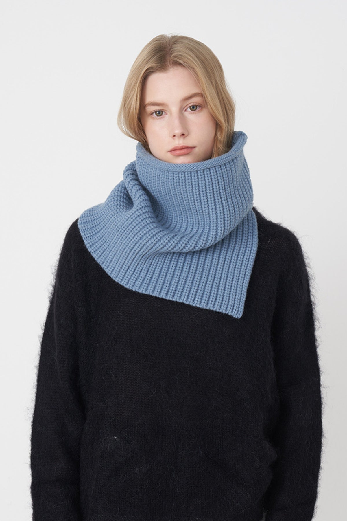 Slit Pullover Knit Scarf-SCARVES-[Adult]-[Female]-2022 Online Blue Zone Planet