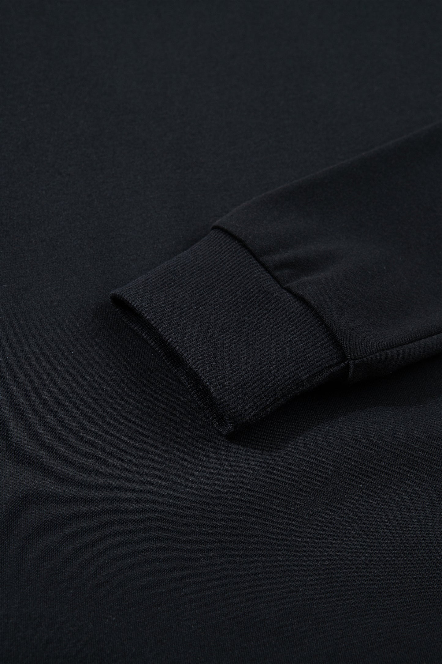 Black Solid Color Dropped Shoulder Long Sleeve Top-Tops/Long Sleeve Tops-[Adult]-[Female]-2022 Online Blue Zone Planet
