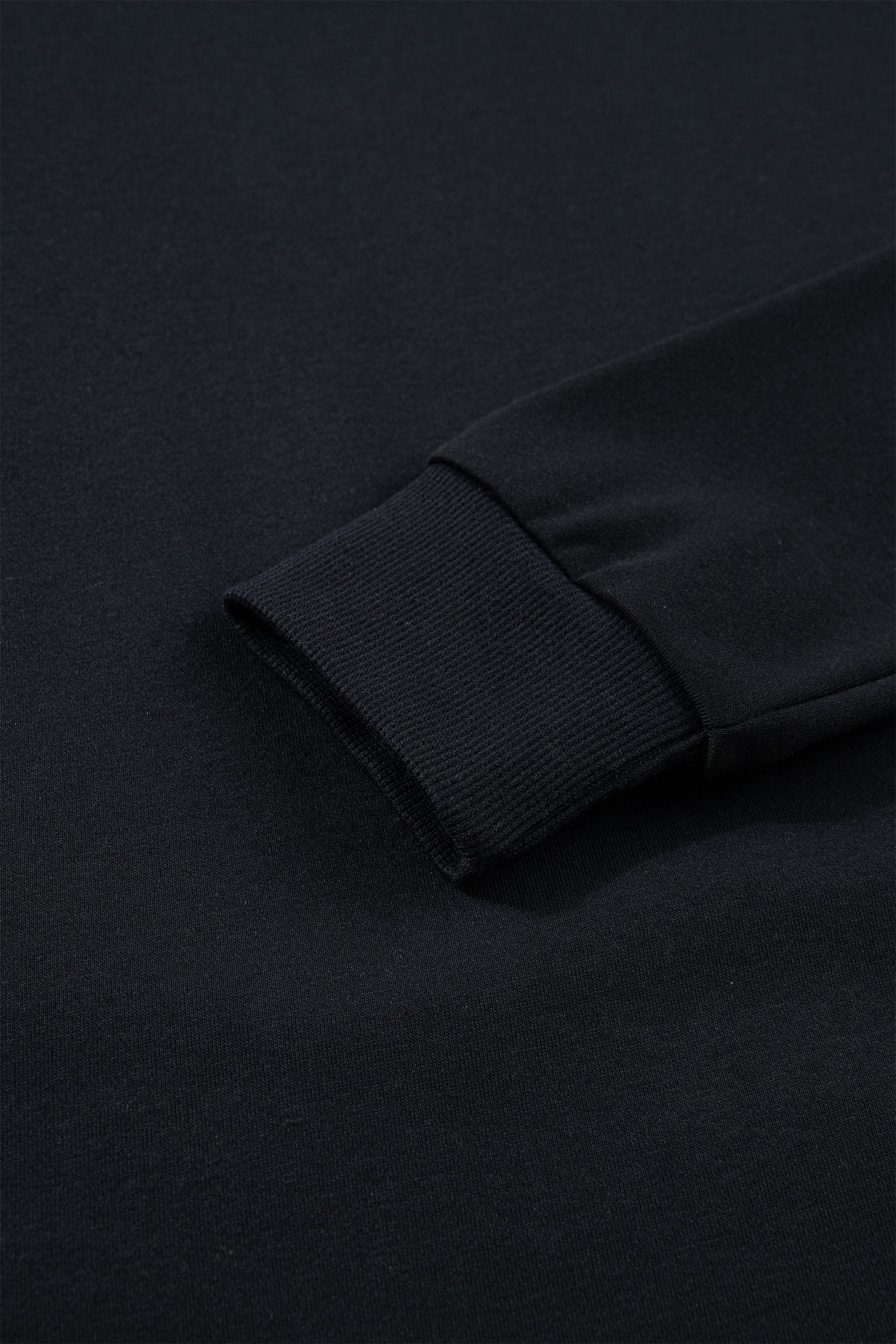 Black Solid Color Dropped Shoulder Long Sleeve Top-Tops/Long Sleeve Tops-[Adult]-[Female]-2022 Online Blue Zone Planet