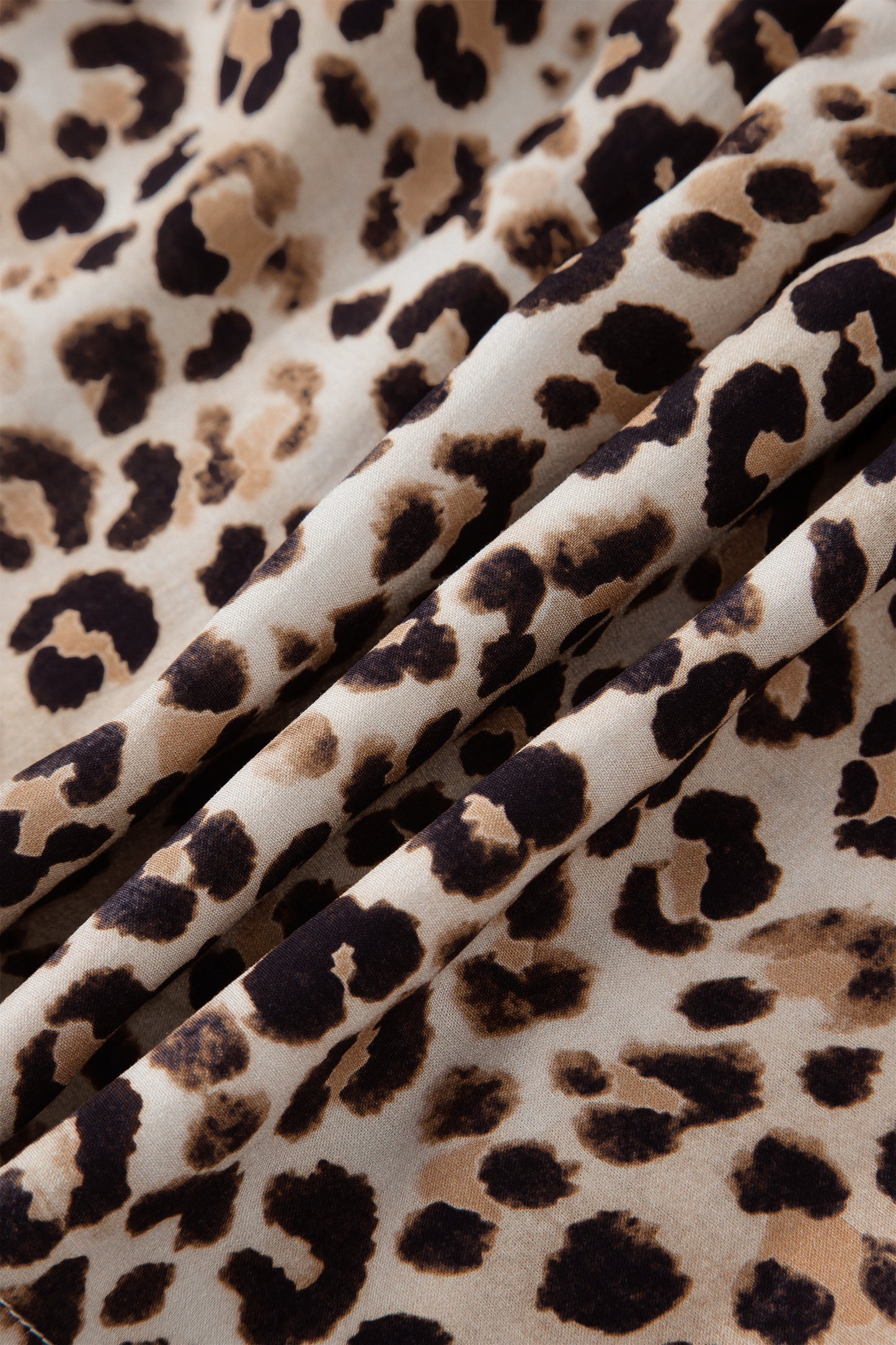 Brown Ruffled Straps Smocked Tiered Leopard Maxi Dress-TOPS / DRESSES-[Adult]-[Female]-2022 Online Blue Zone Planet