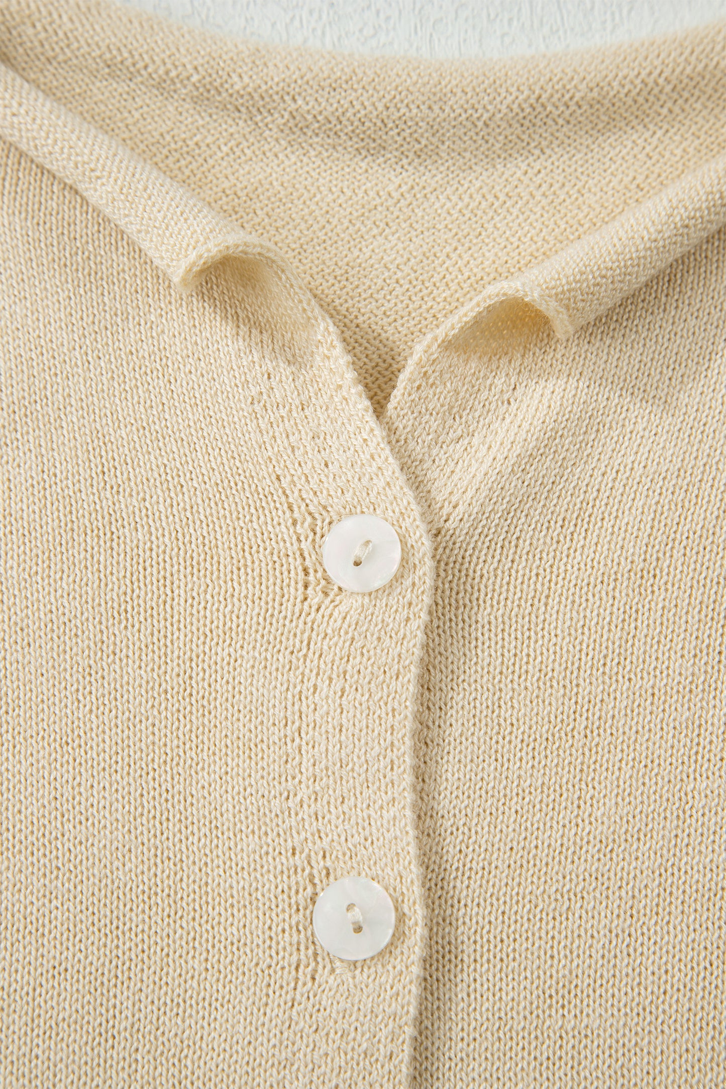 Apricot Buttoned Front Rolled Hem Cap Sleeve Sweater Top-TOPS / DRESSES-[Adult]-[Female]-2022 Online Blue Zone Planet