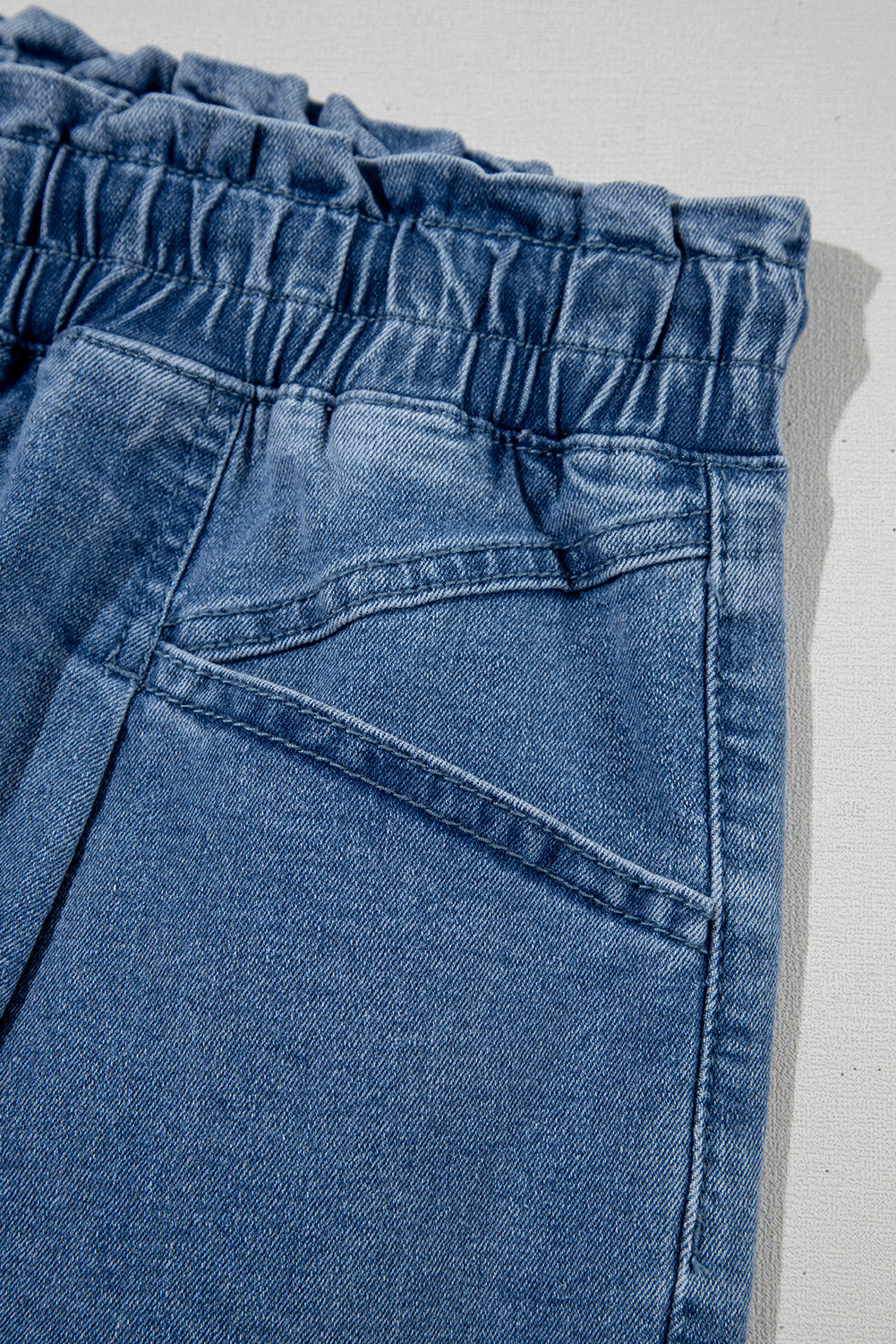 Ashleigh Blue Drawstring High Waist Casual Denim Shorts with Pockets-Bottoms/Denim Shorts-[Adult]-[Female]-2022 Online Blue Zone Planet
