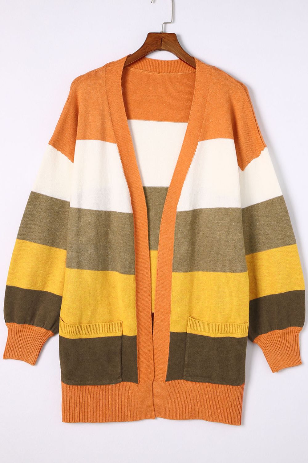 Open Front Color Block Cardigan-TOPS / DRESSES-[Adult]-[Female]-2022 Online Blue Zone Planet