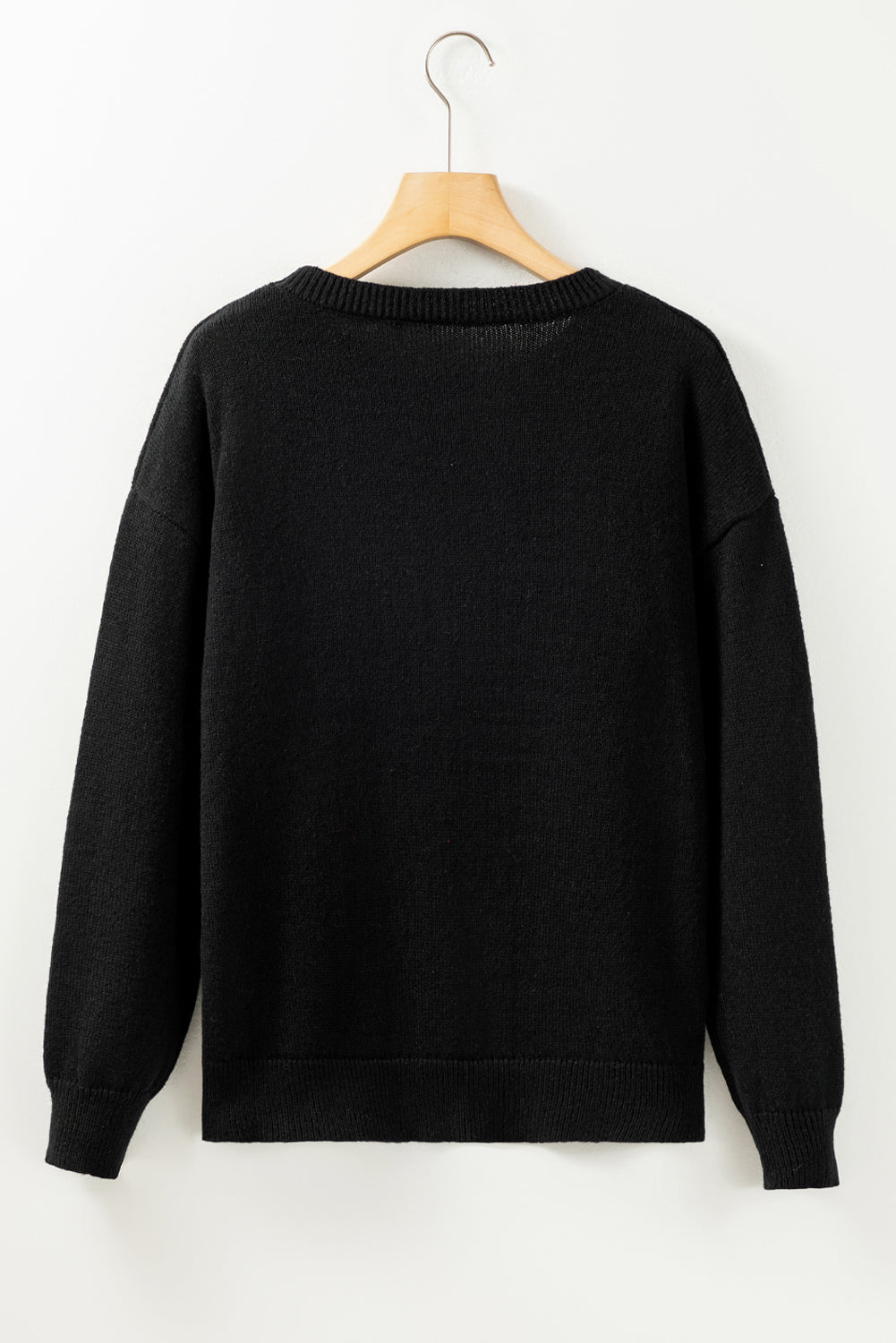 White Glitter Merry & Bright Round Neck Knit Sweater-Sweaters-[Adult]-[Female]-2022 Online Blue Zone Planet